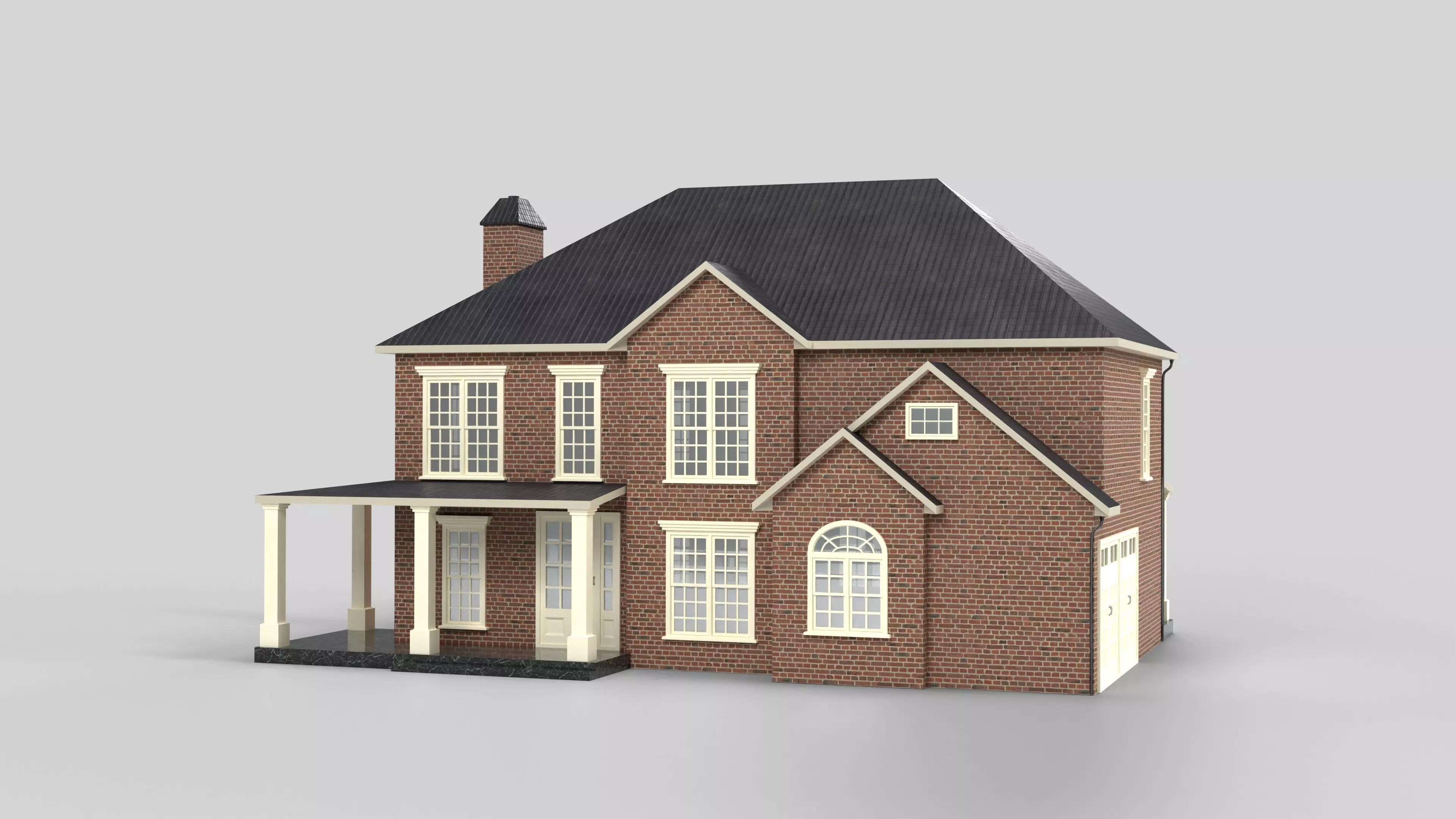 British House Design 11T4 Low-poly 3D model_0