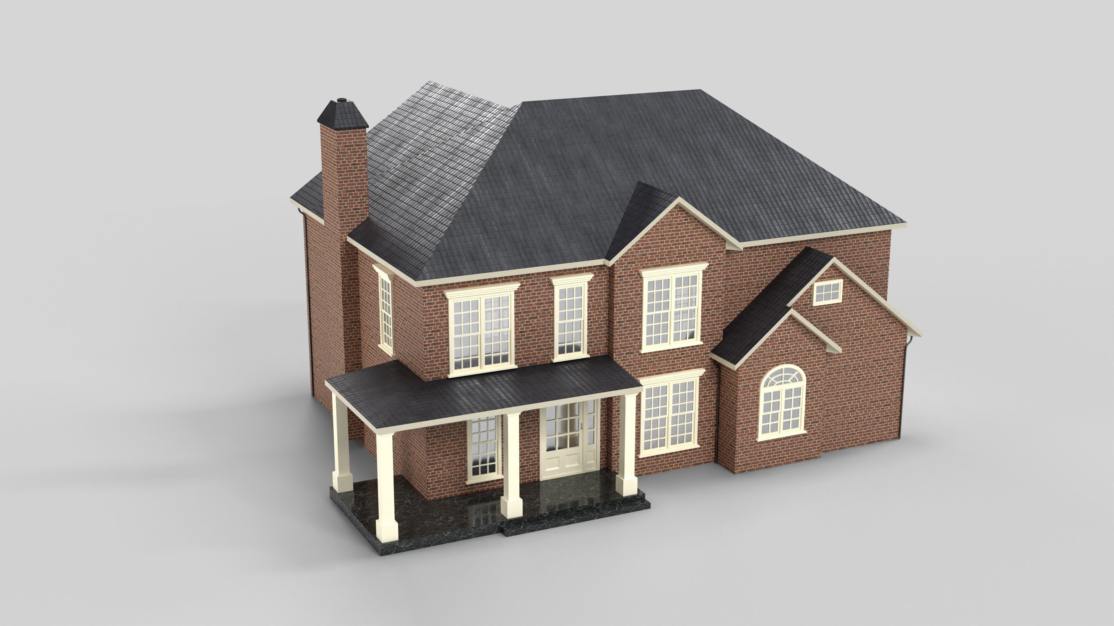 British House Design 11T4 Low-poly 3D model_1