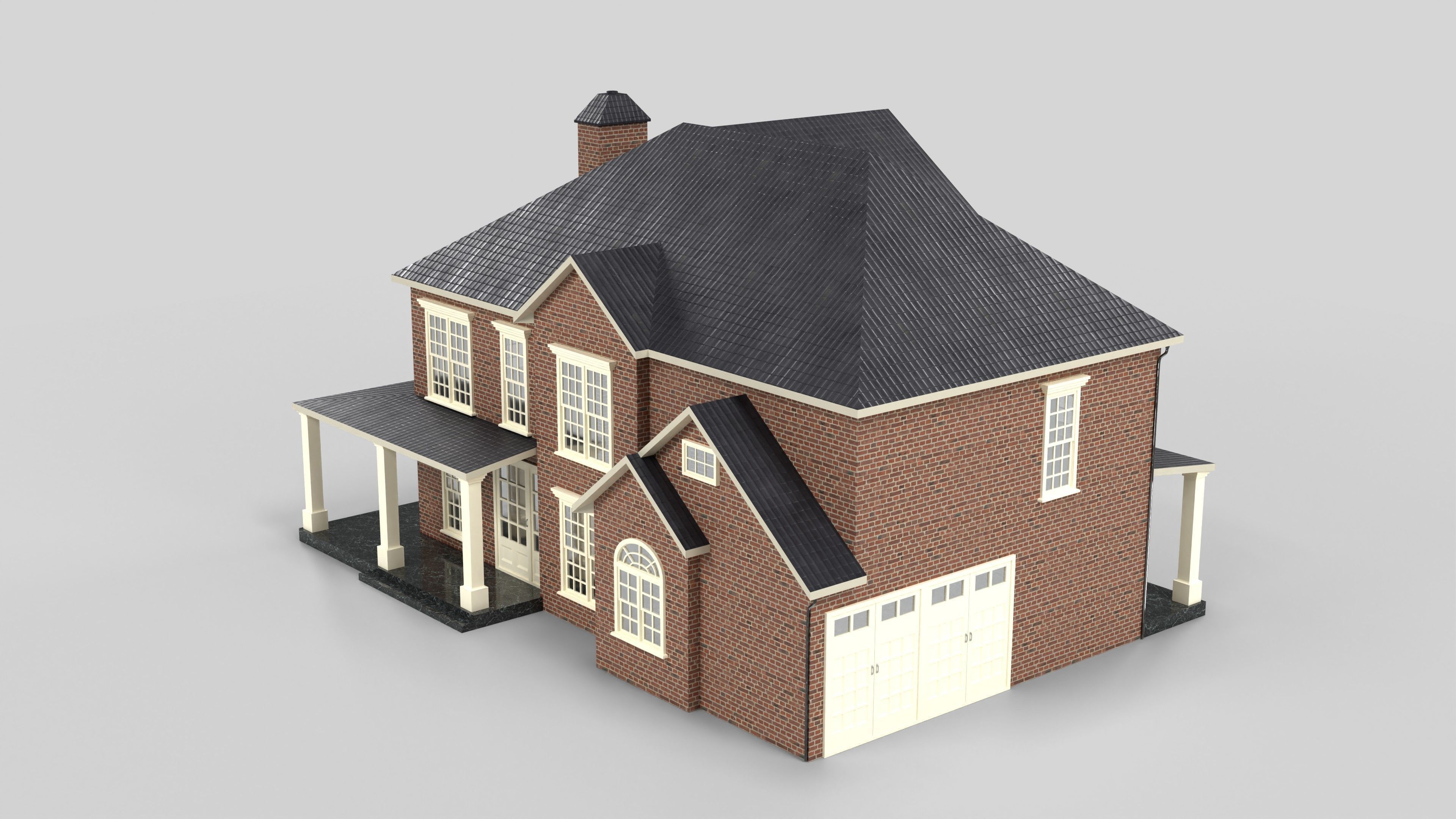 British House Design 11T4 Low-poly 3D model_5