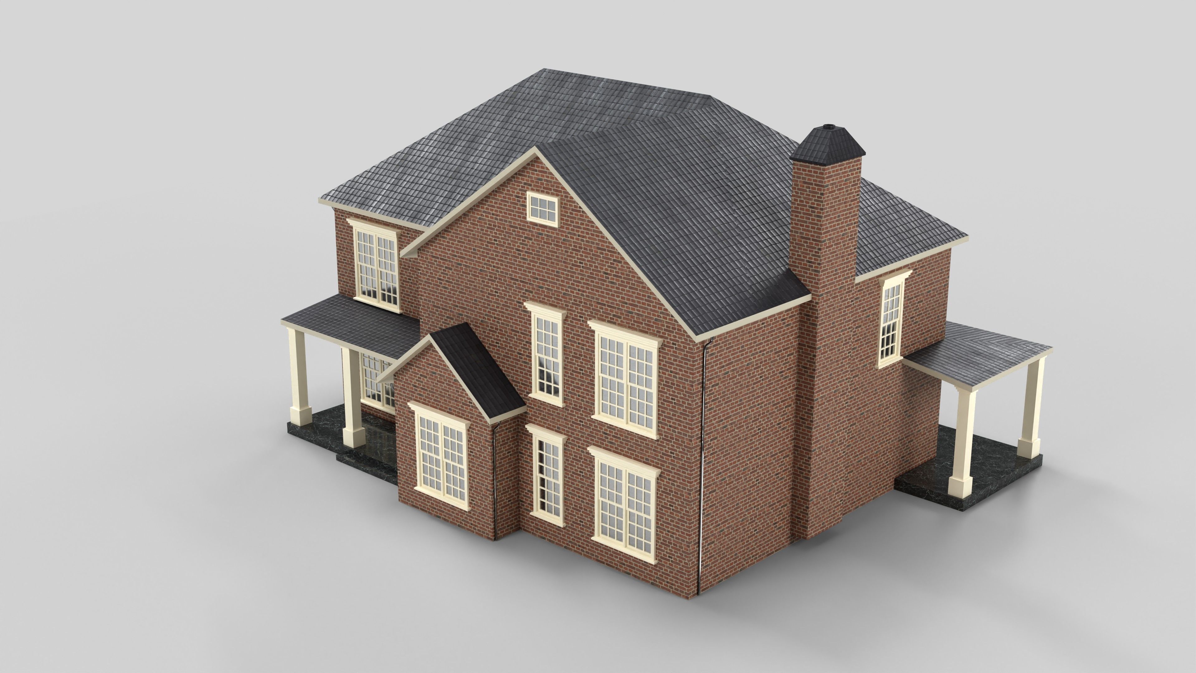 British House Design 11T4 Low-poly 3D model_2