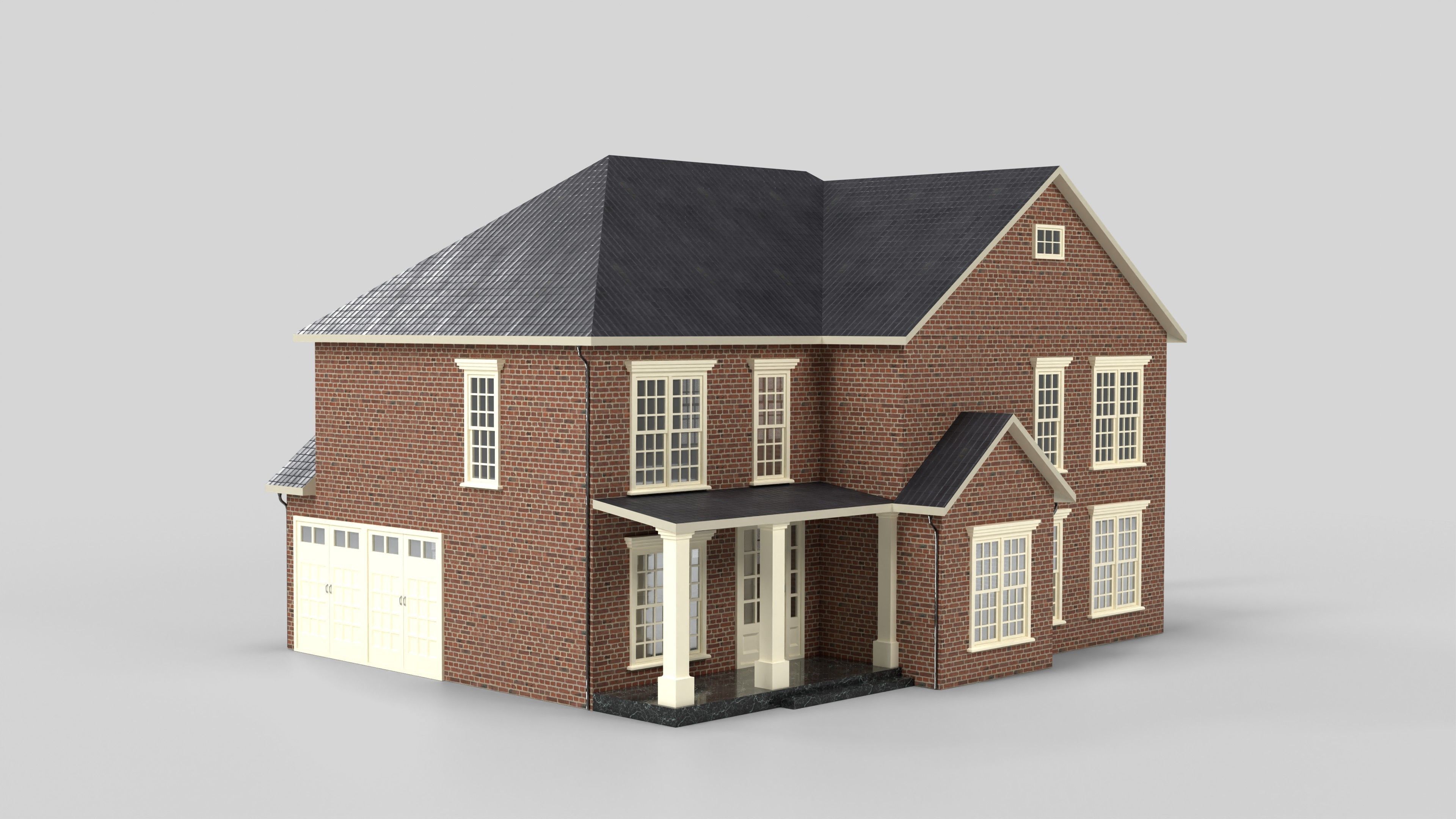 British House Design 11T4 Low-poly 3D model_3