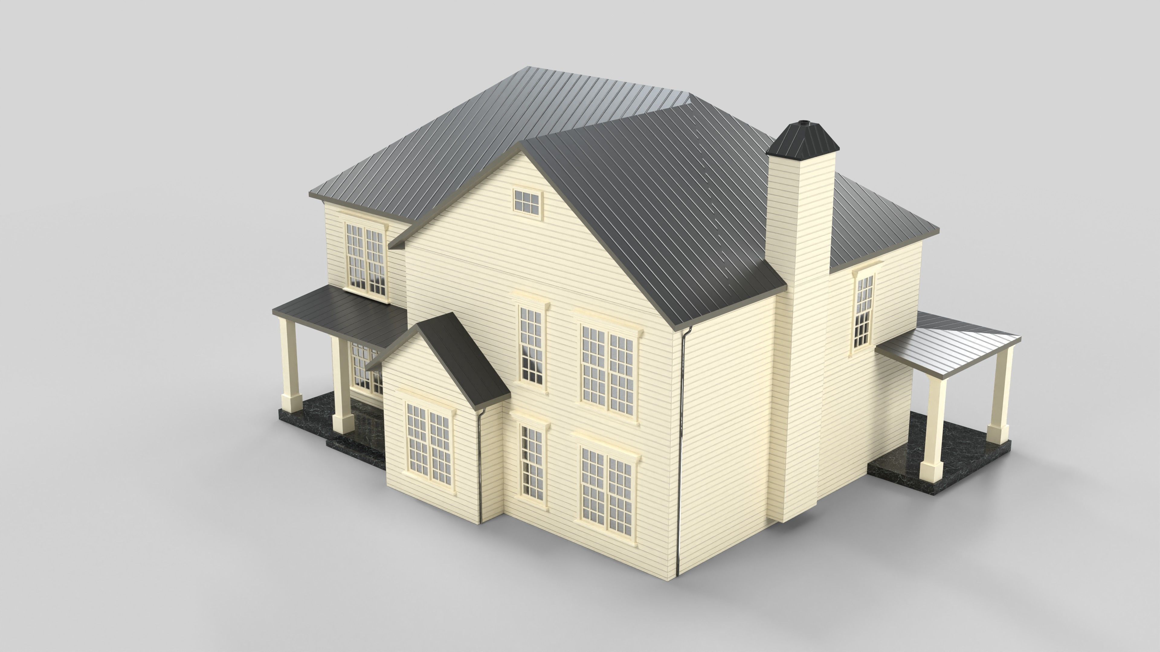 Cottage House Design 11T5 Low-poly 3D model_2