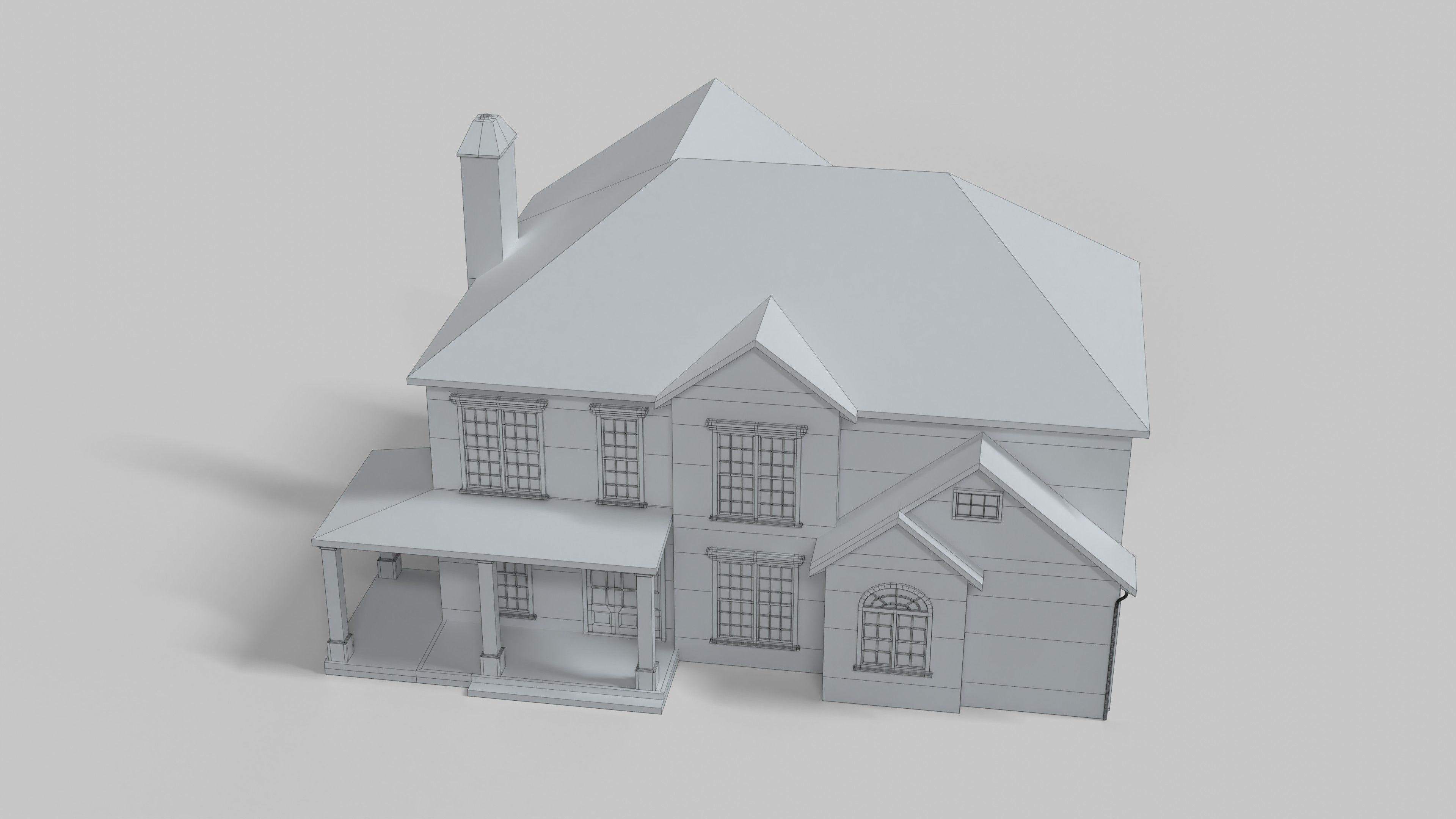 Cottage House Design 11T5 Low-poly 3D model_6