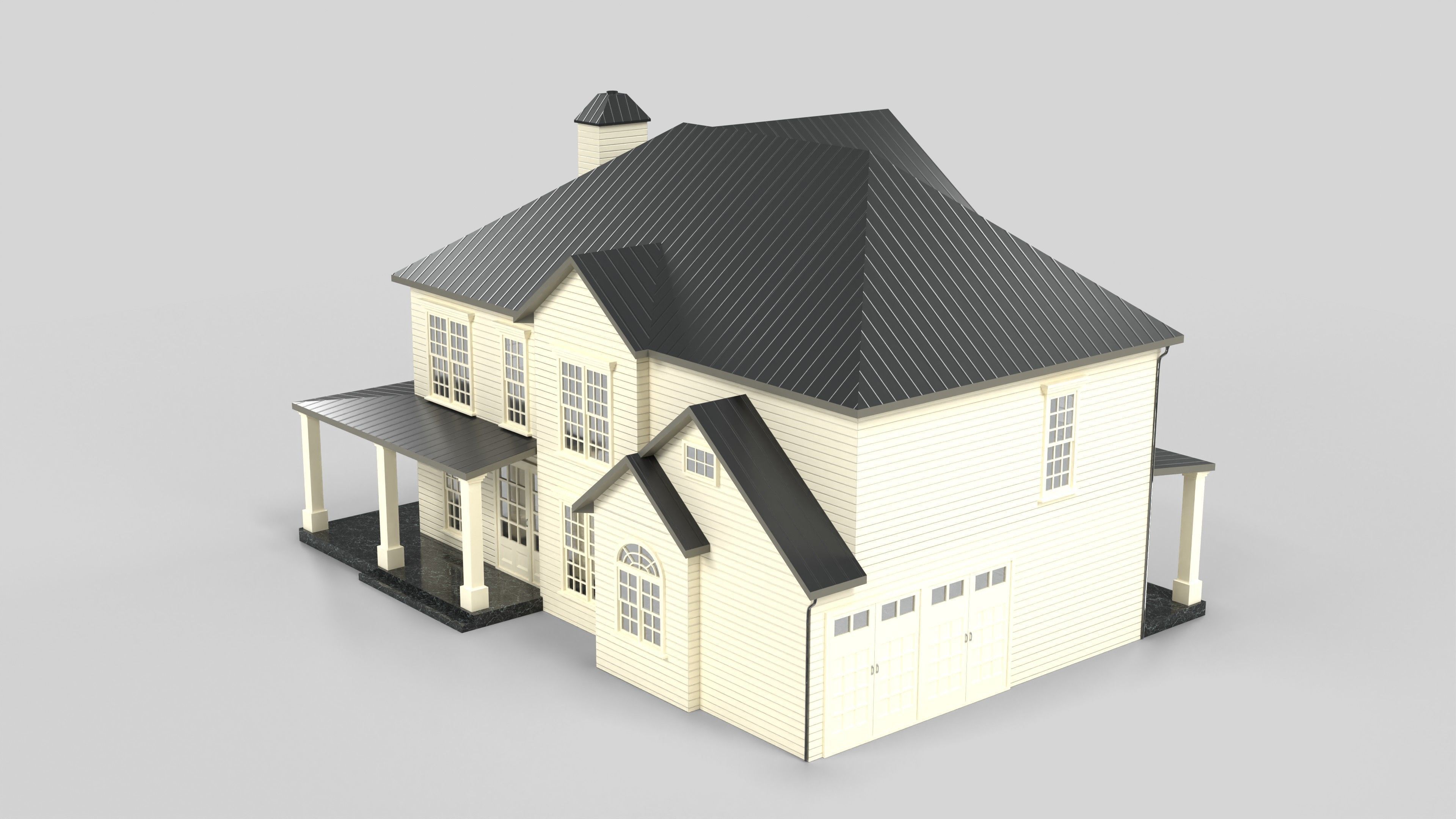 Cottage House Design 11T5 Low-poly 3D model_5