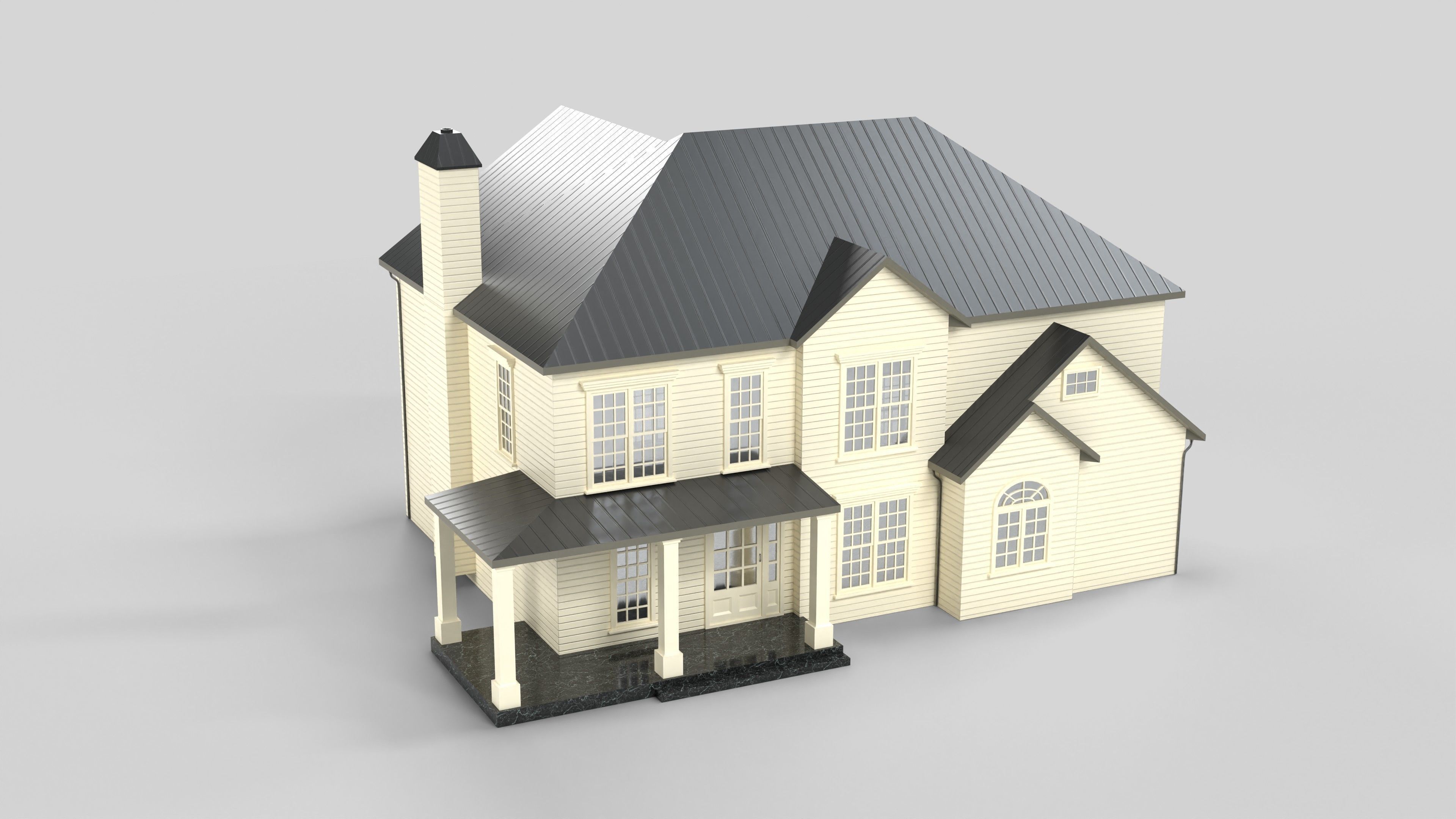 Cottage House Design 11T5 Low-poly 3D model_1