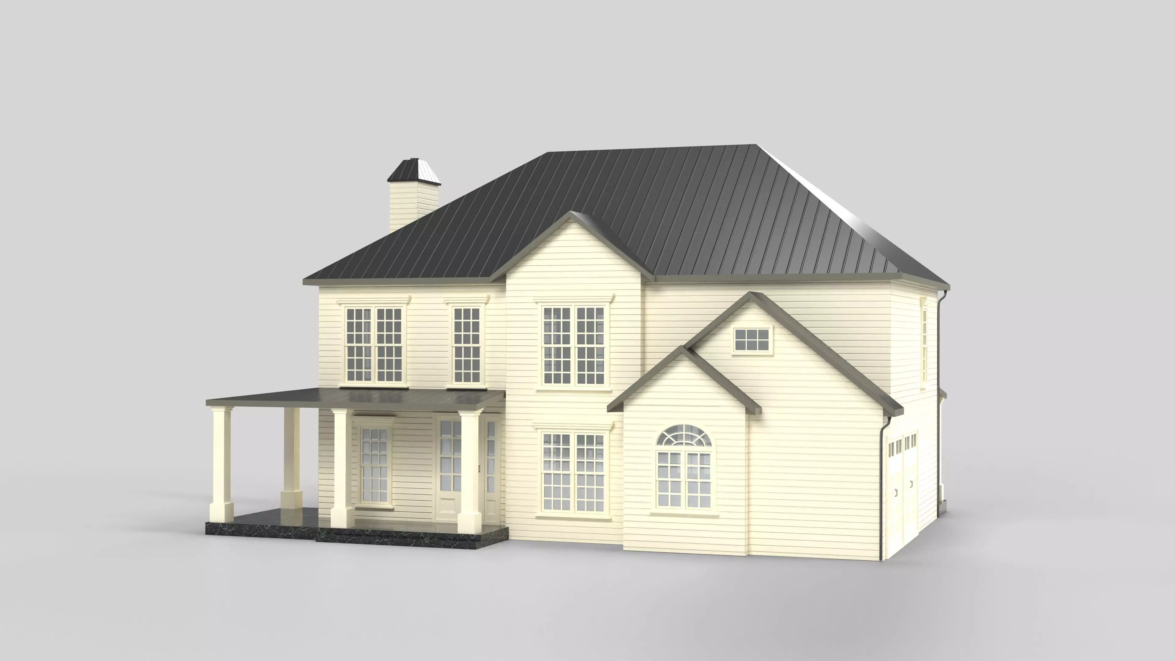Cottage House Design 11T5 Low-poly 3D model_0