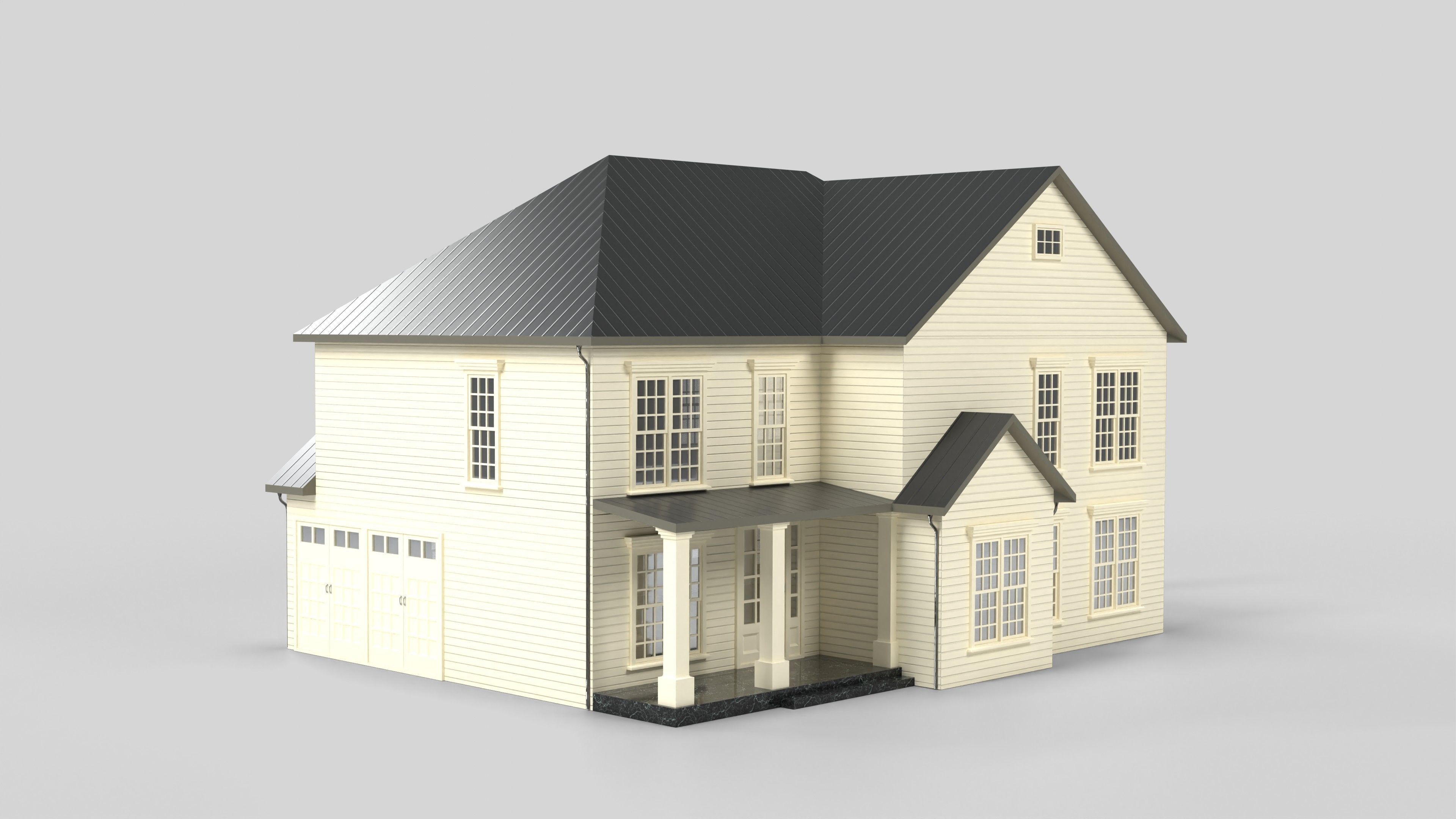 Cottage House Design 11T5 Low-poly 3D model_3