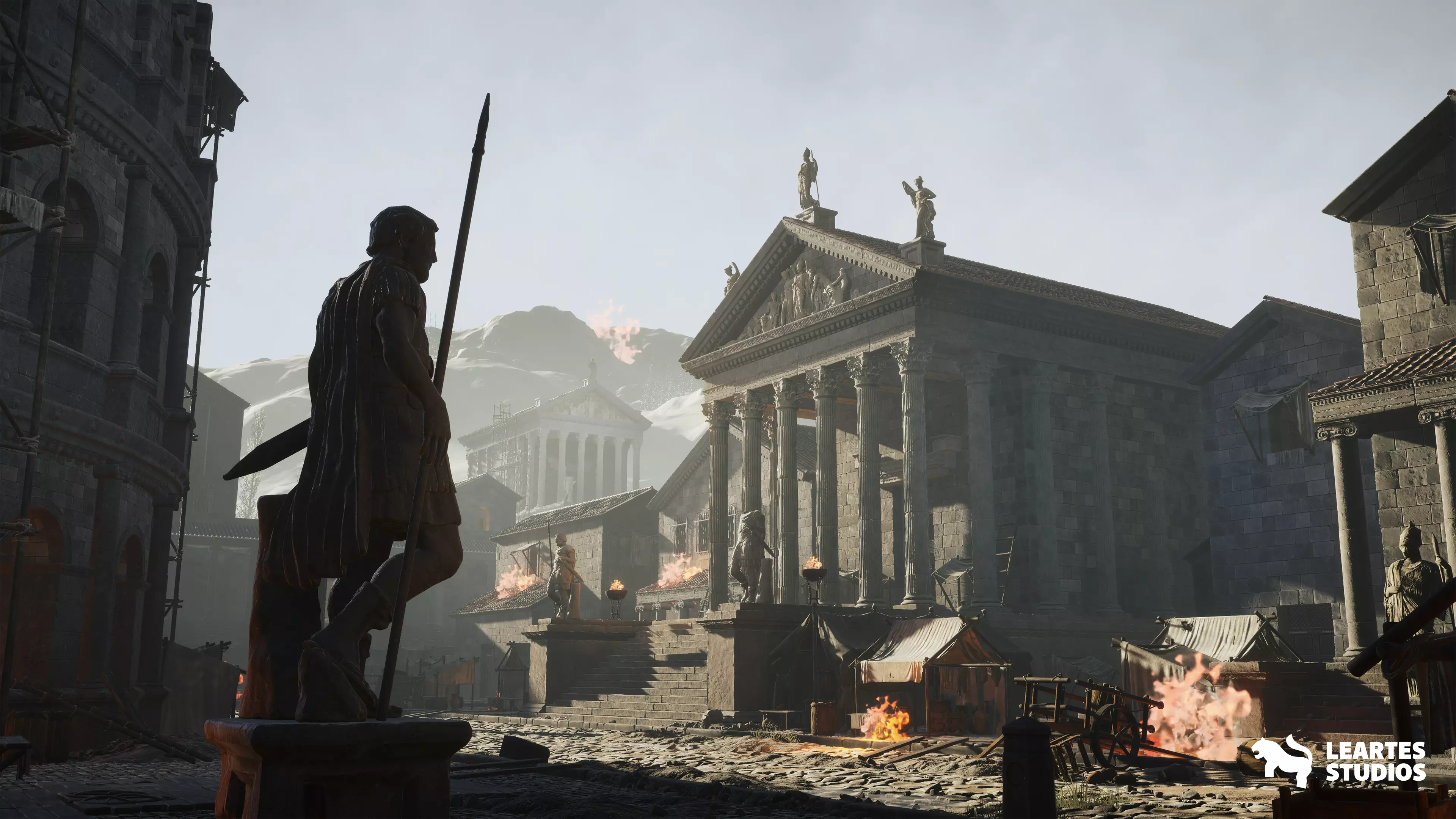 Roman Volcanic Temple Low-poly 3D model