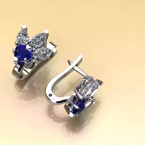 Earring with Heart Pear gem