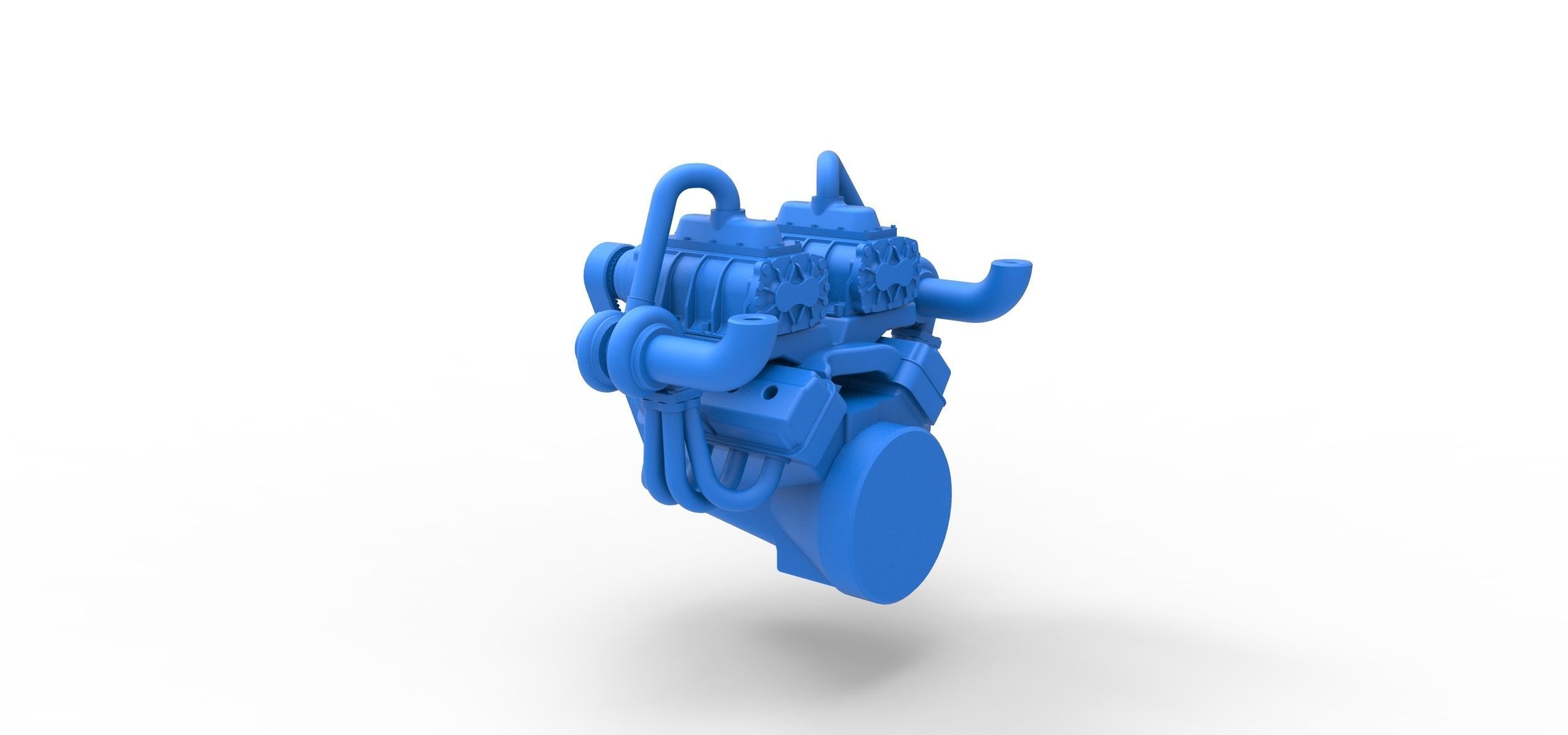 Twin turbo supercharged V8 Engine Version 6 Scale 1 to 25 3D print model_7