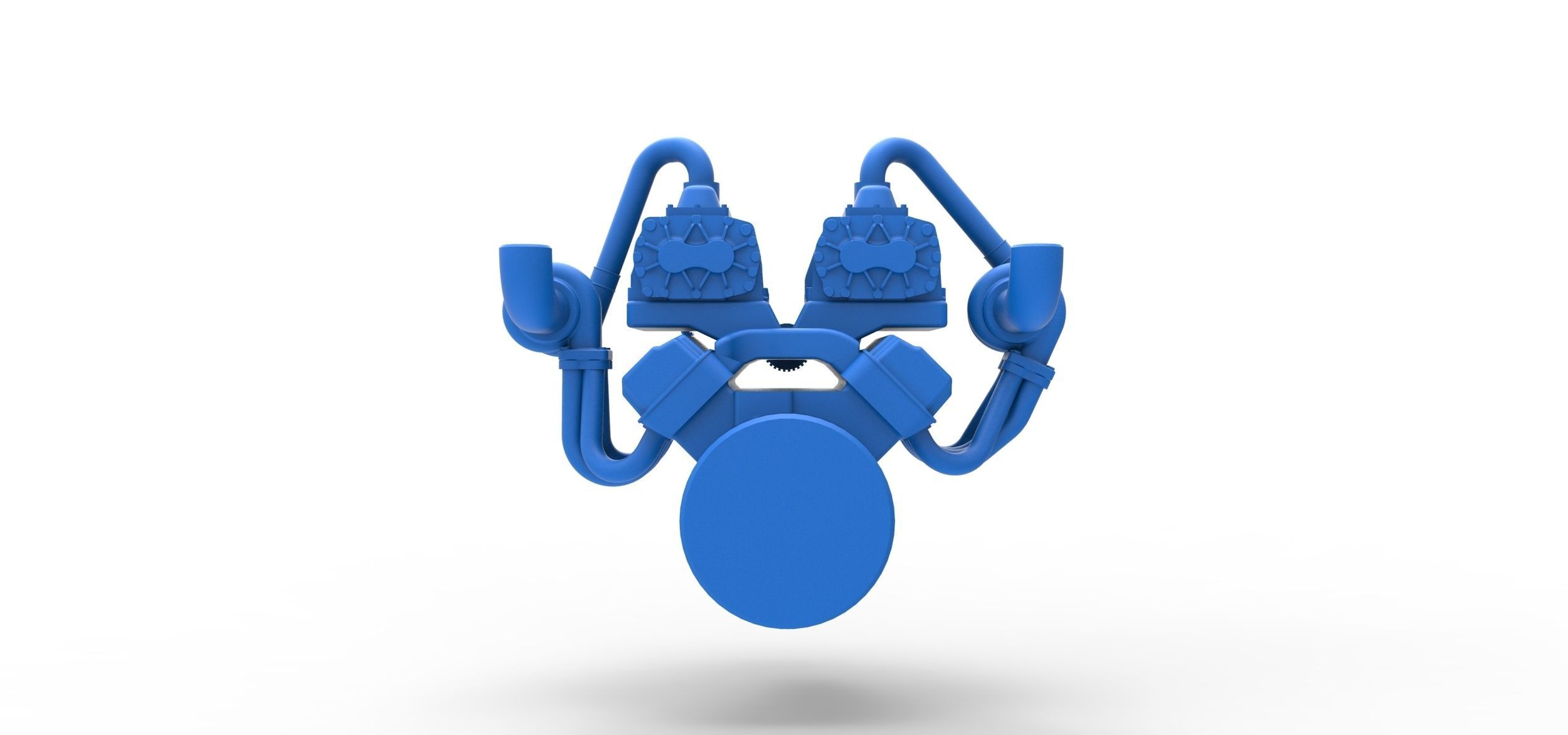 Twin turbo supercharged V8 Engine Version 6 Scale 1 to 25 3D print model_8