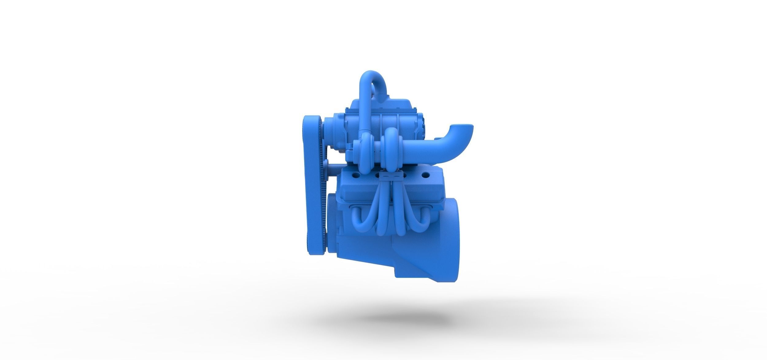 Twin turbo supercharged V8 Engine Version 6 Scale 1 to 25 3D print model_5