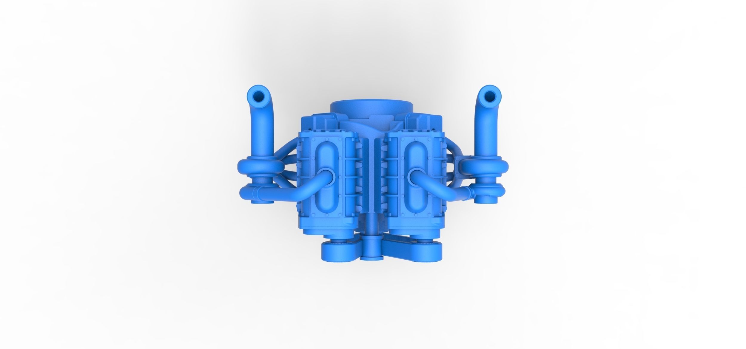 Twin turbo supercharged V8 Engine Version 6 Scale 1 to 25 3D print model_4