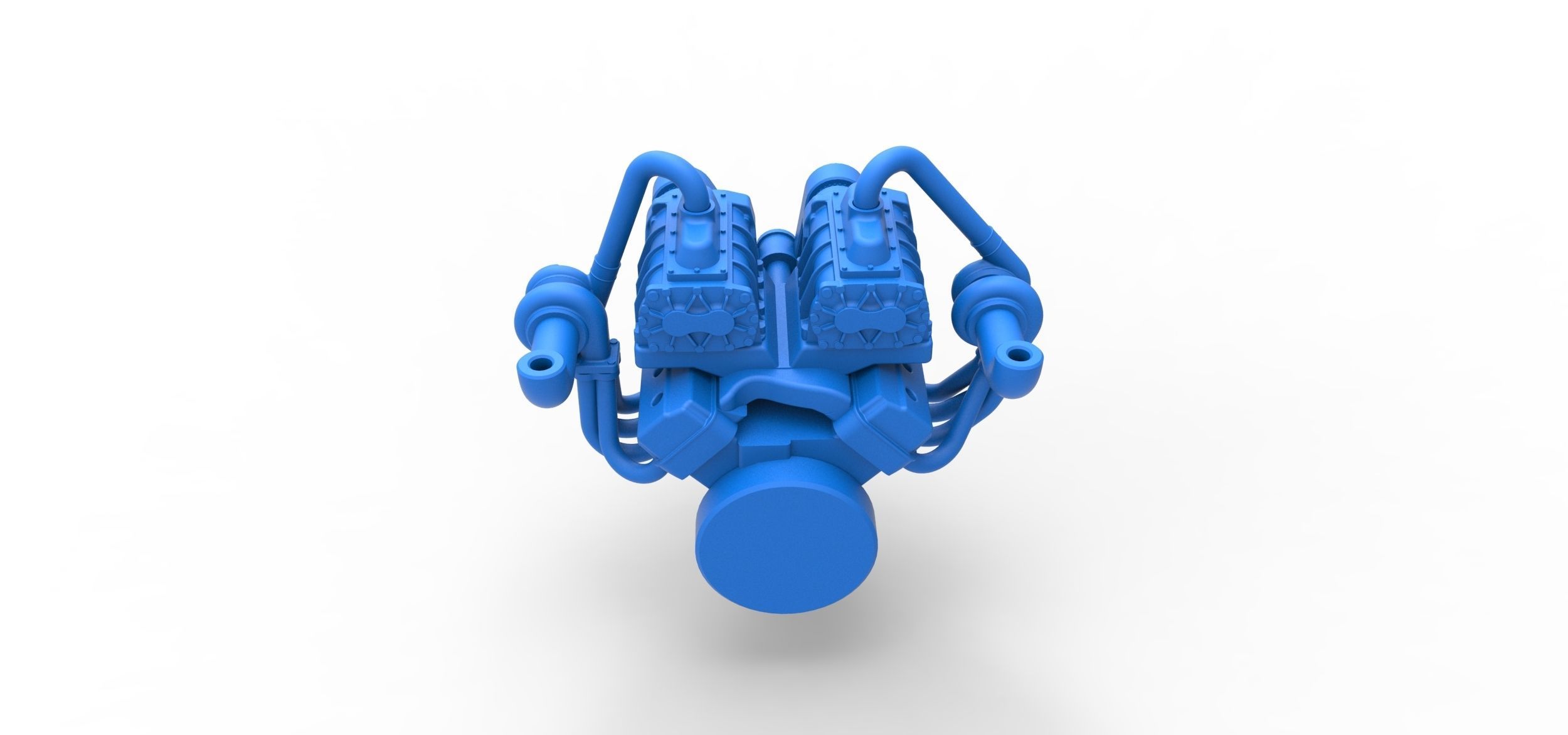 Twin turbo supercharged V8 Engine Version 6 Scale 1 to 25 3D print model_9