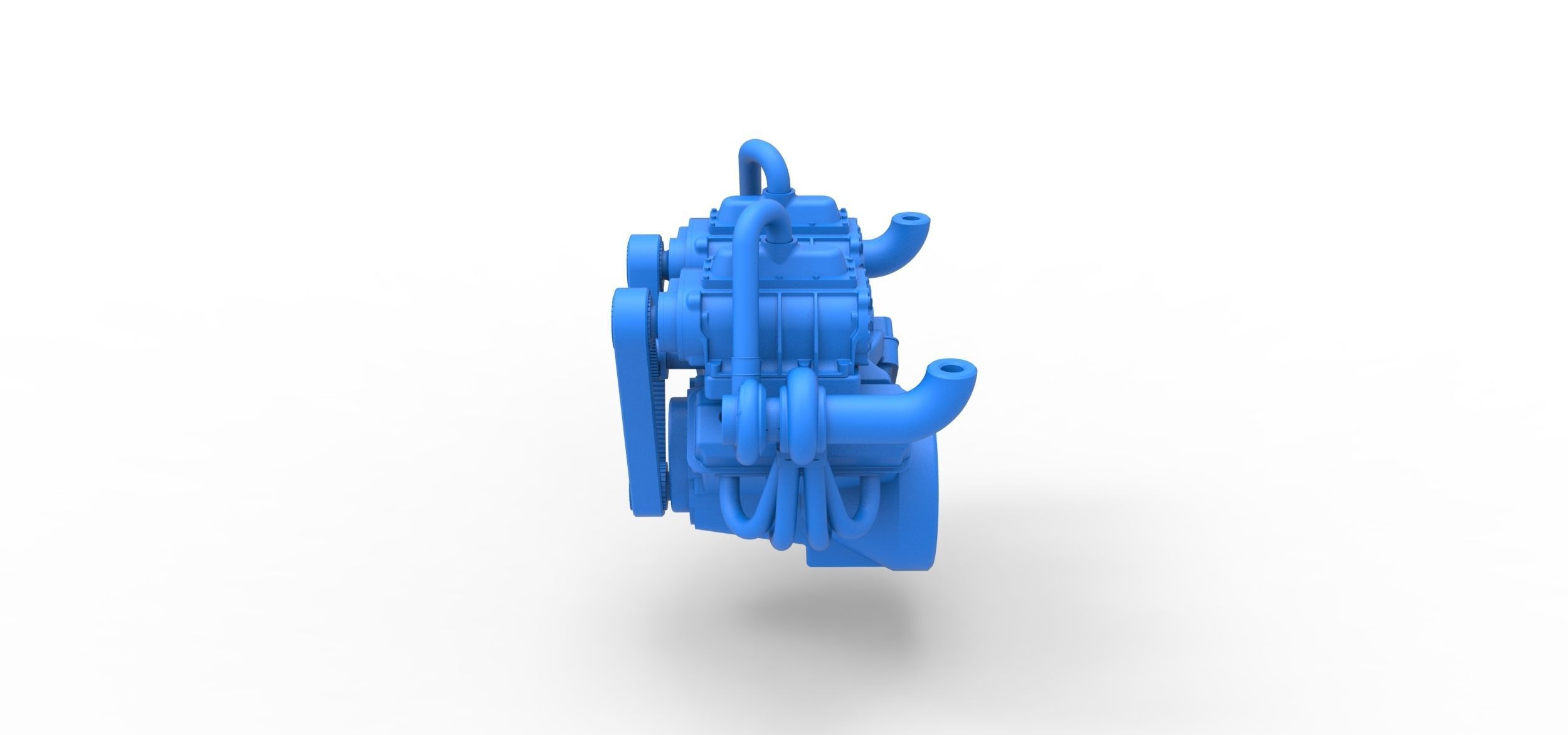 Twin turbo supercharged V8 Engine Version 6 Scale 1 to 25 3D print model_6