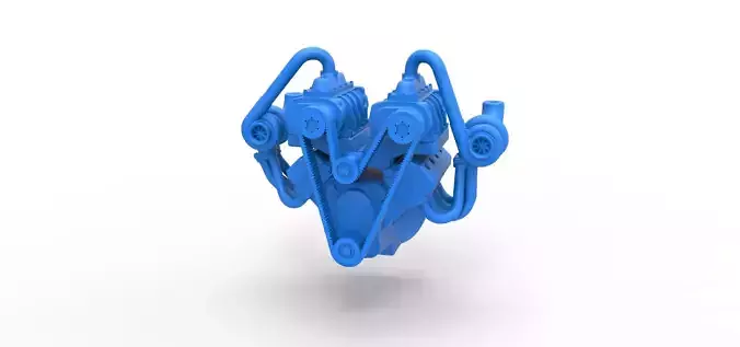 Twin turbo supercharged V8 Engine Version 6 Scale 1 to 25