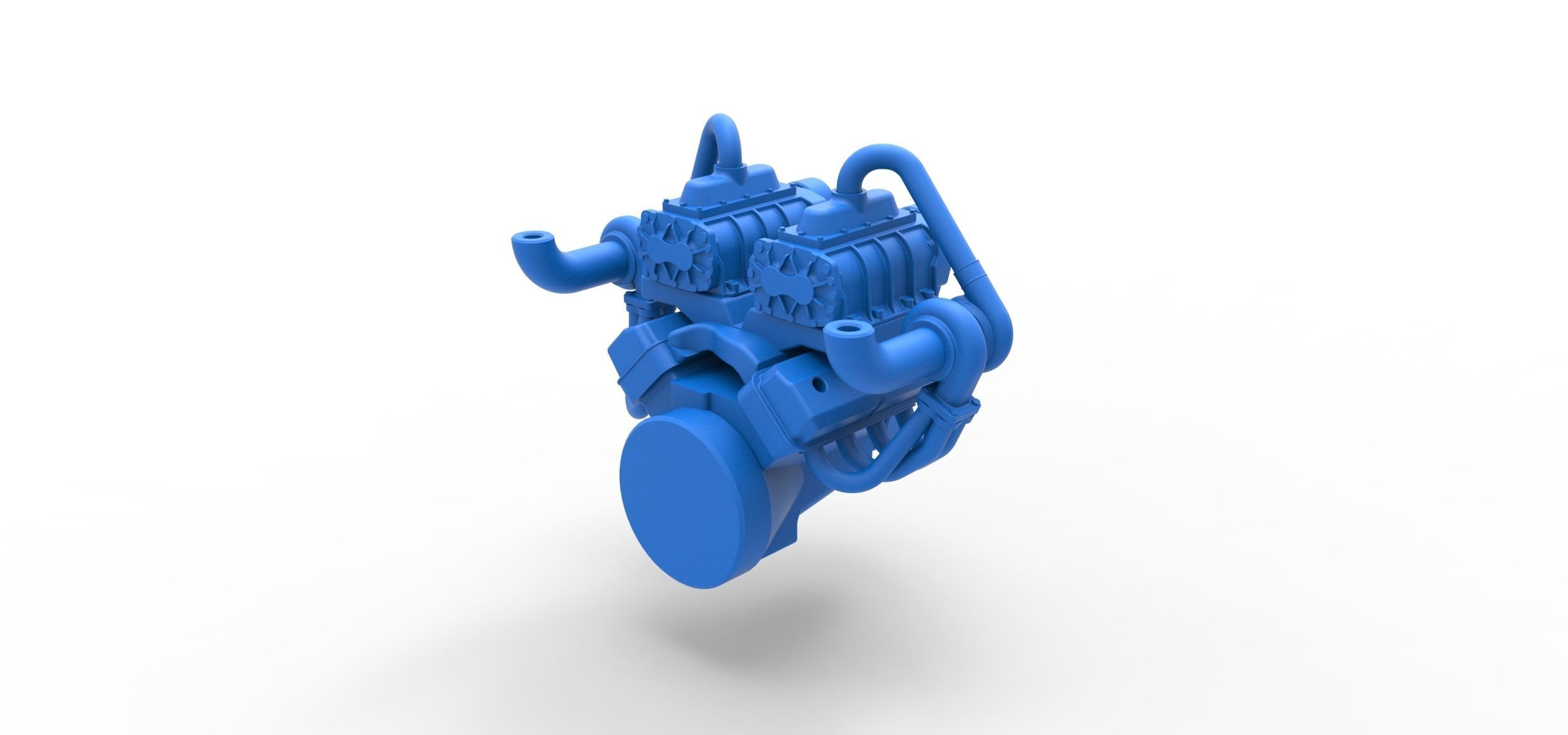 Twin turbo supercharged V8 Engine Version 6 Scale 1 to 25 3D print model_10