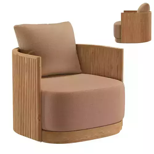 BYRON TEAK SWIVEL LOUNGE CHAIR