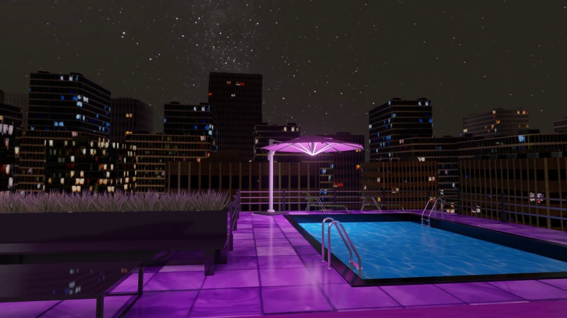 VR ROOFTOP APARTMENT - LOWPOLY BAKED AND PBR TEXTURES Low-poly 3D model_5