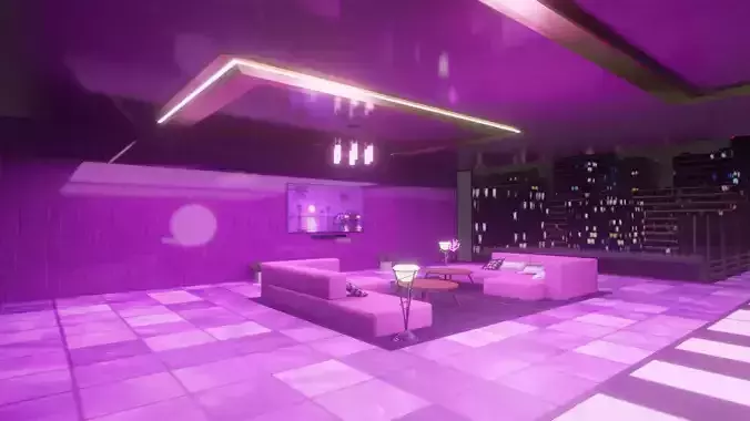 VR ROOFTOP APARTMENT - LOWPOLY BAKED AND PBR TEXTURES