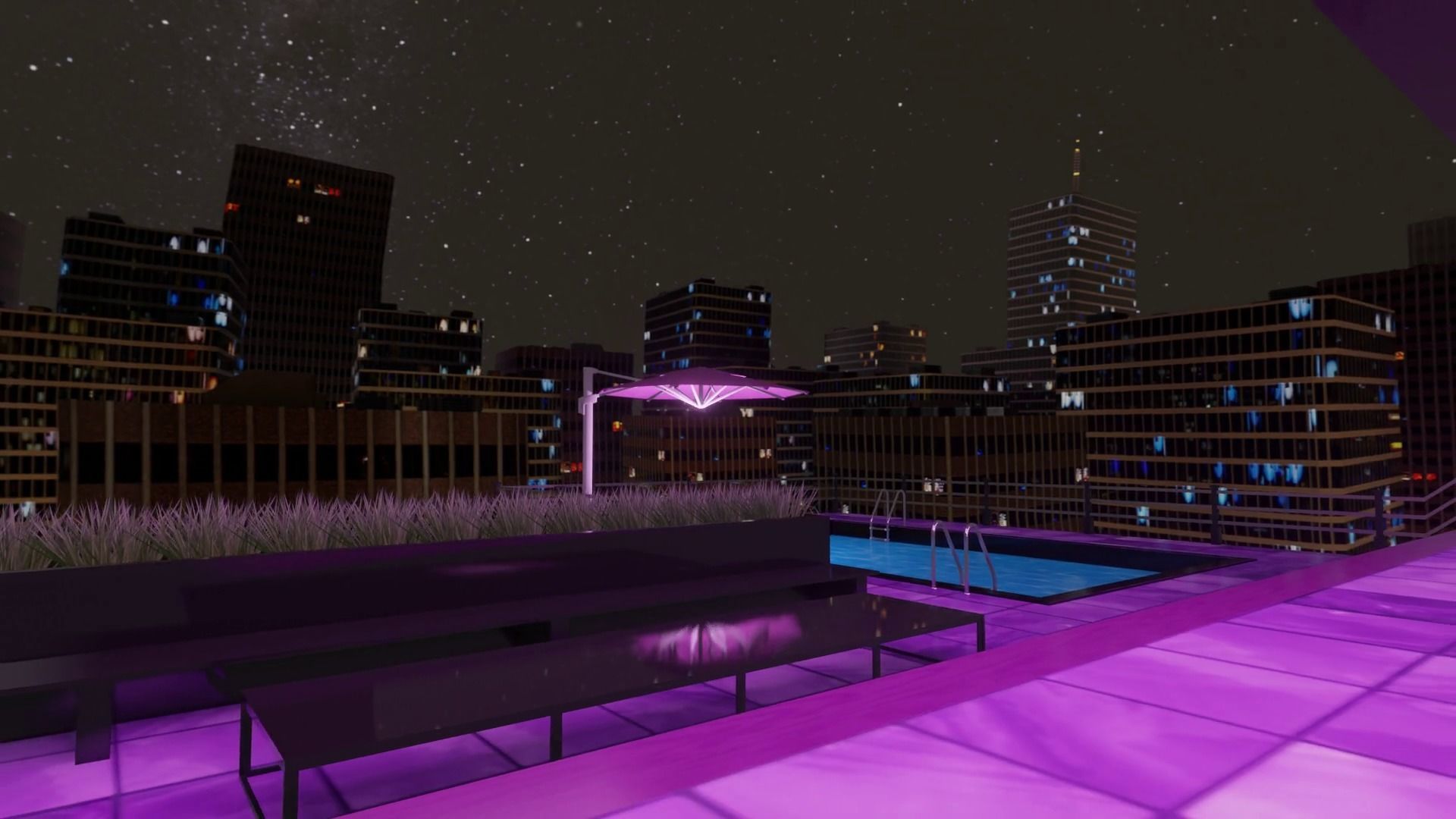 VR ROOFTOP APARTMENT - LOWPOLY BAKED AND PBR TEXTURES Low-poly 3D model_6