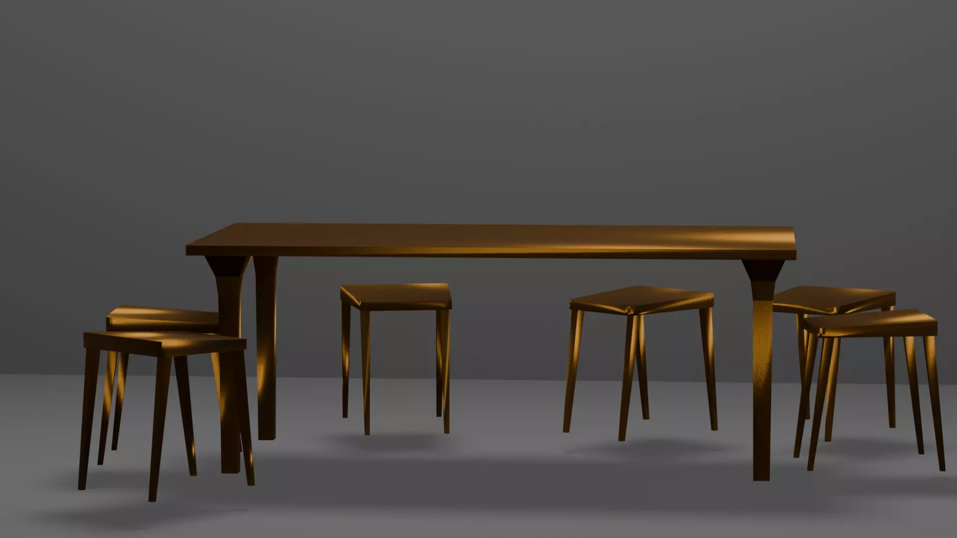Table and stool Free low-poly 3D model