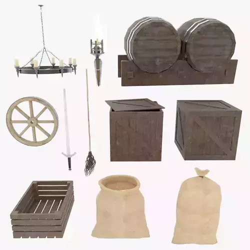 Medieval tavern props 03
