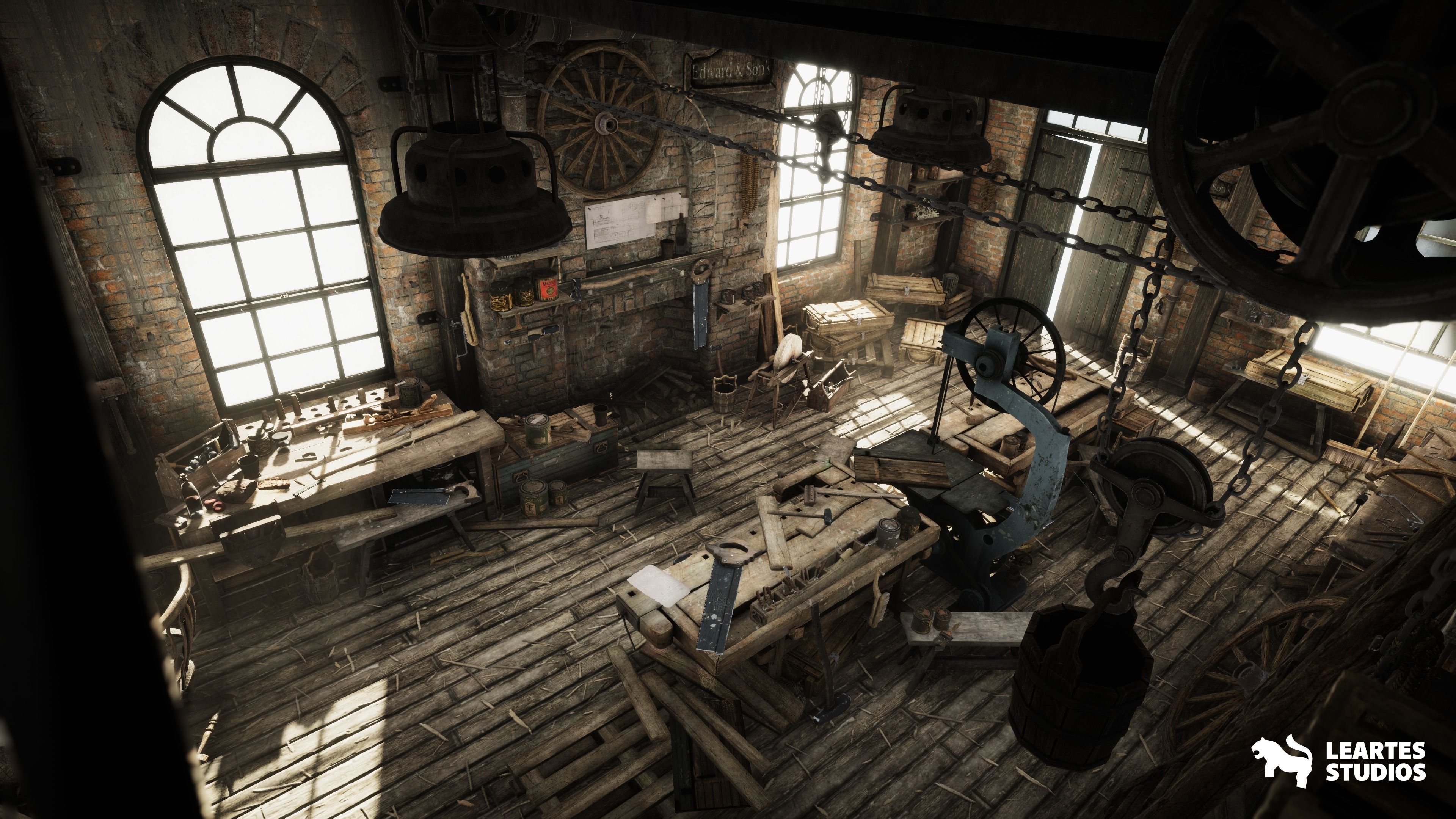 Carpenters Workshop Environment Low-poly 3D model_3