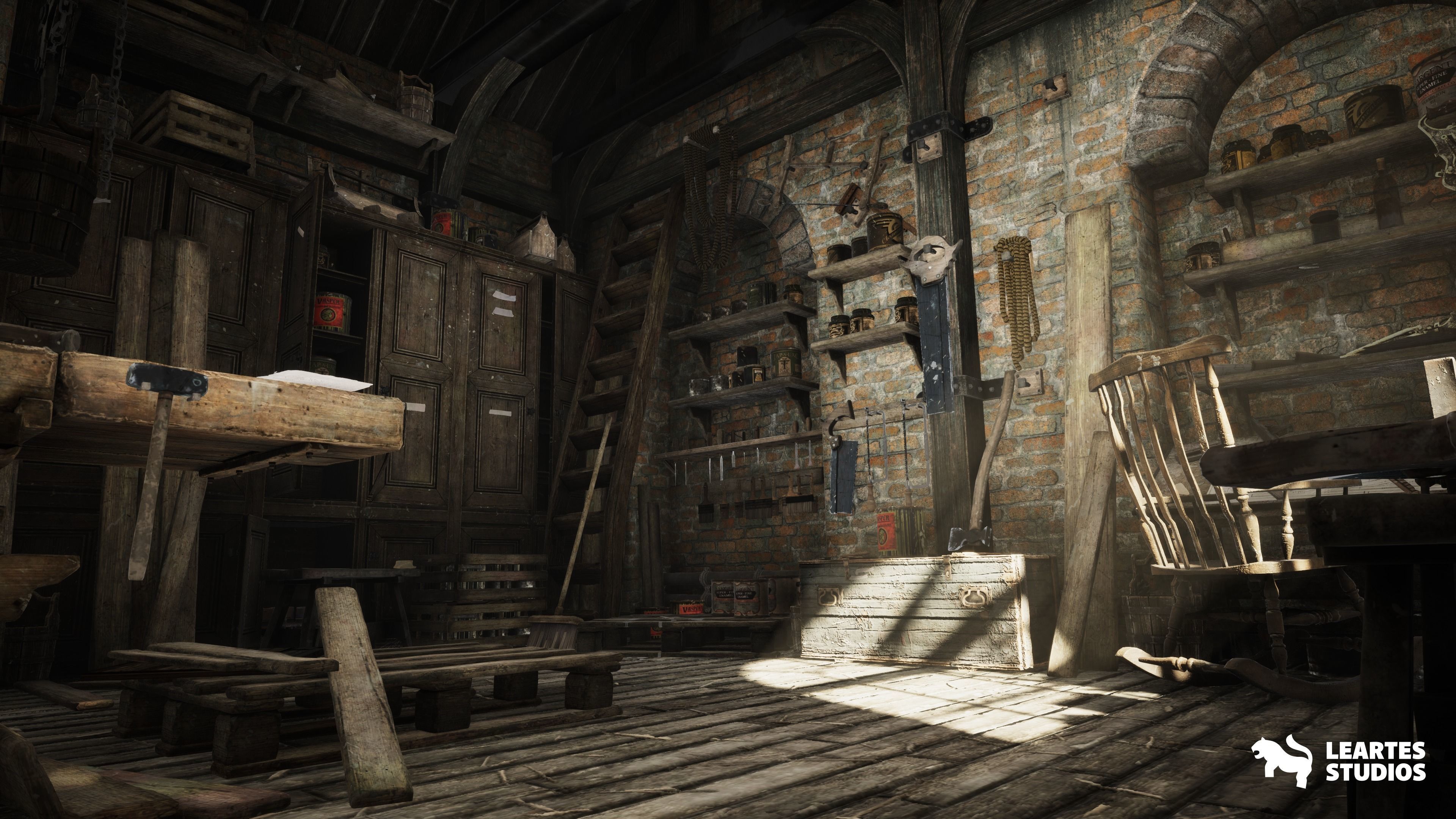 Carpenters Workshop Environment Low-poly 3D model_1