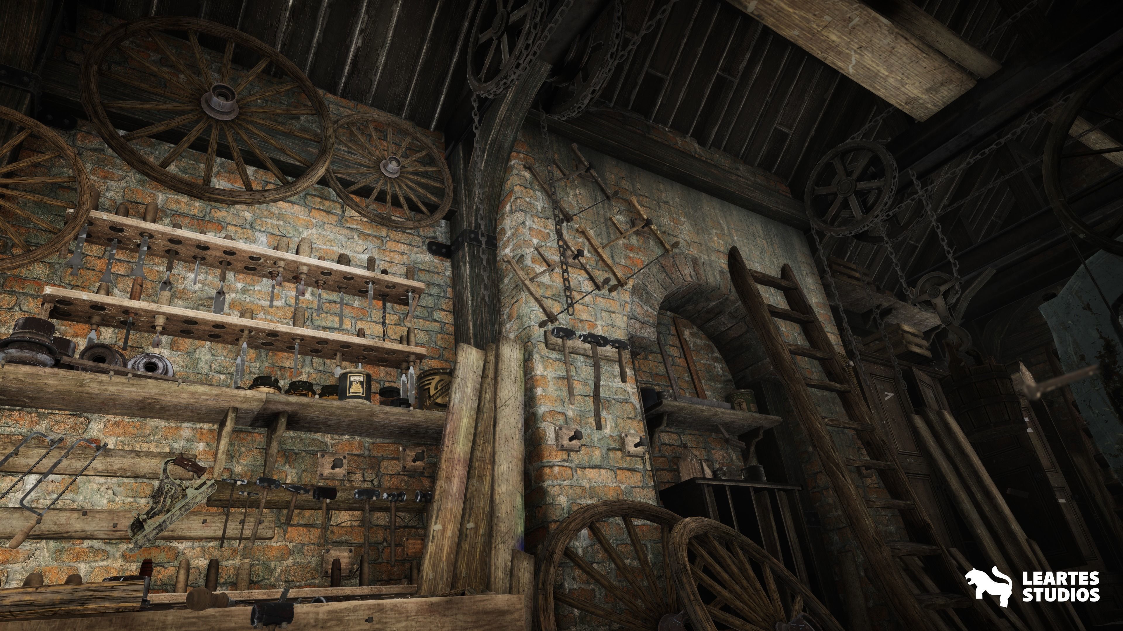 Carpenters Workshop Environment Low-poly 3D model_2