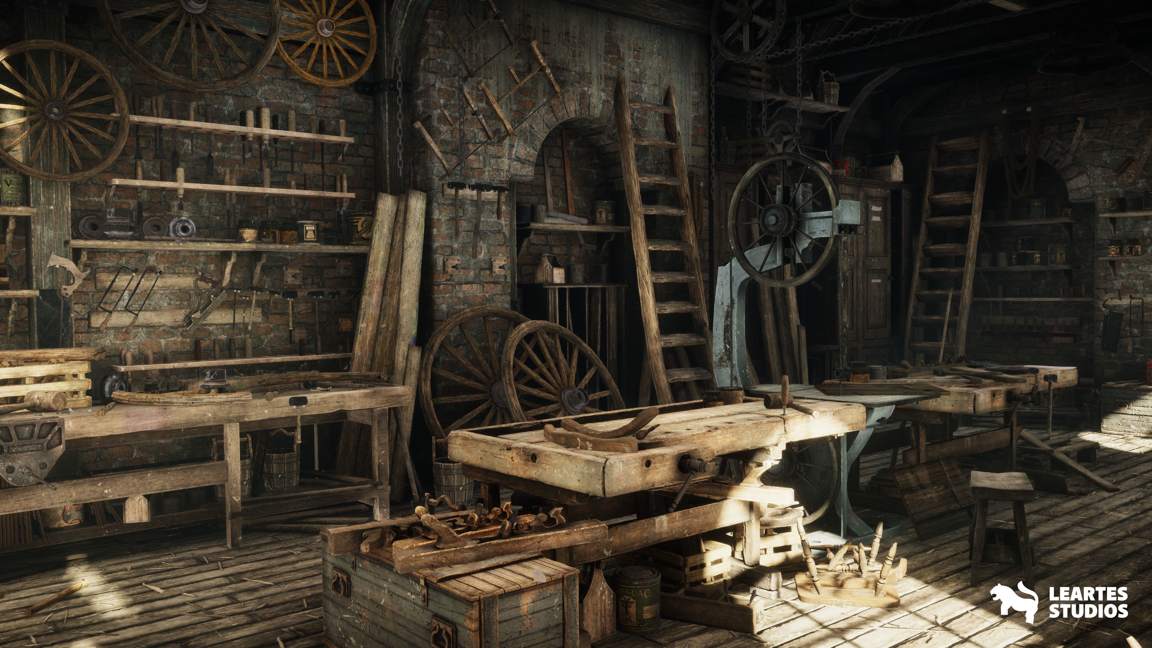 Carpenters Workshop Environment Low-poly 3D model_10