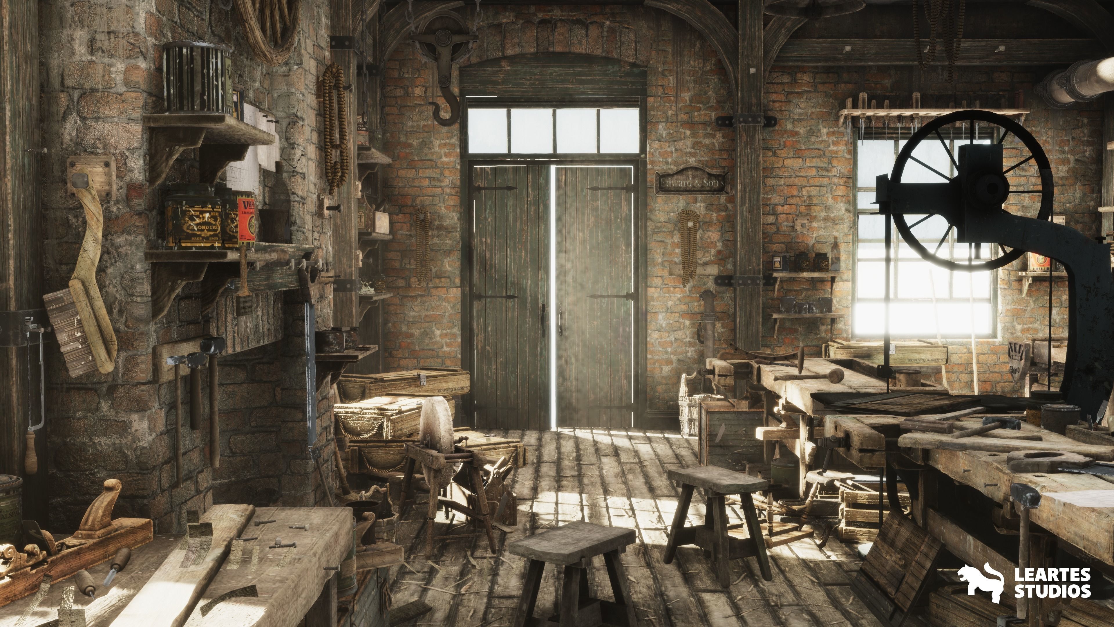 Carpenters Workshop Environment Low-poly 3D model_9