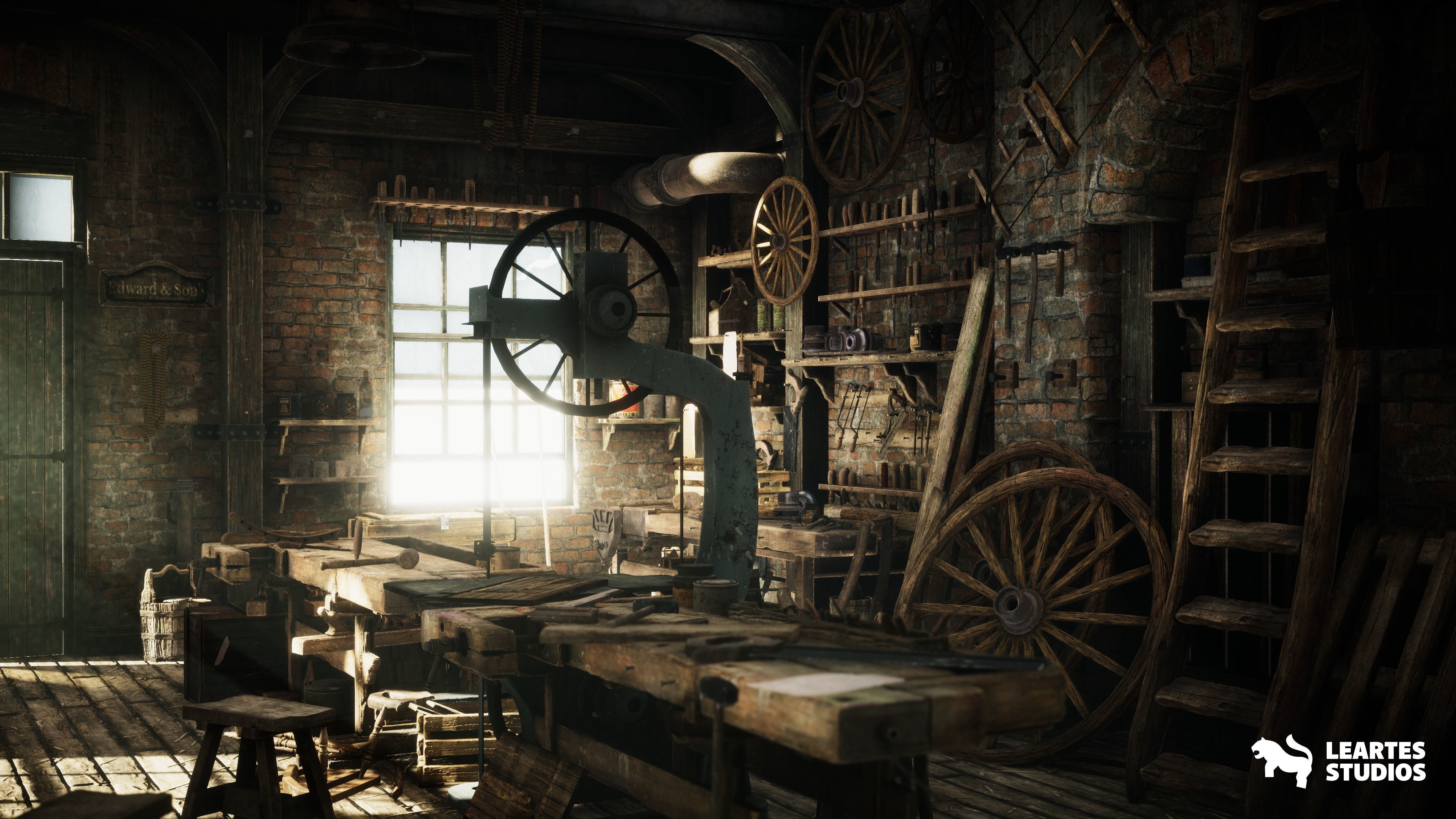 Carpenters Workshop Environment Low-poly 3D model_6