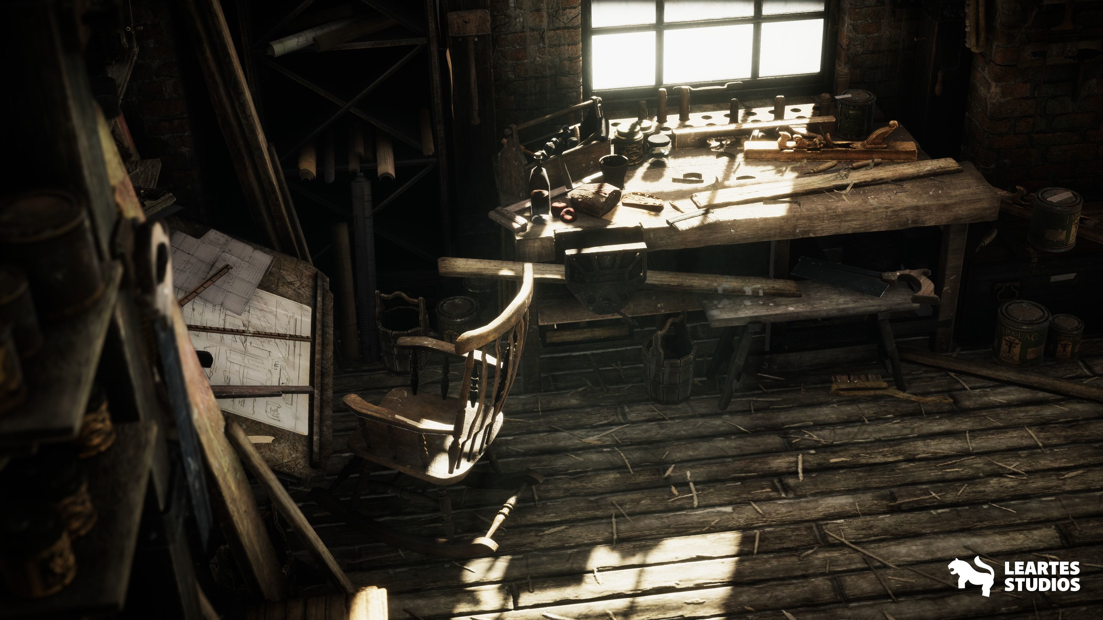 Carpenters Workshop Environment Low-poly 3D model_7