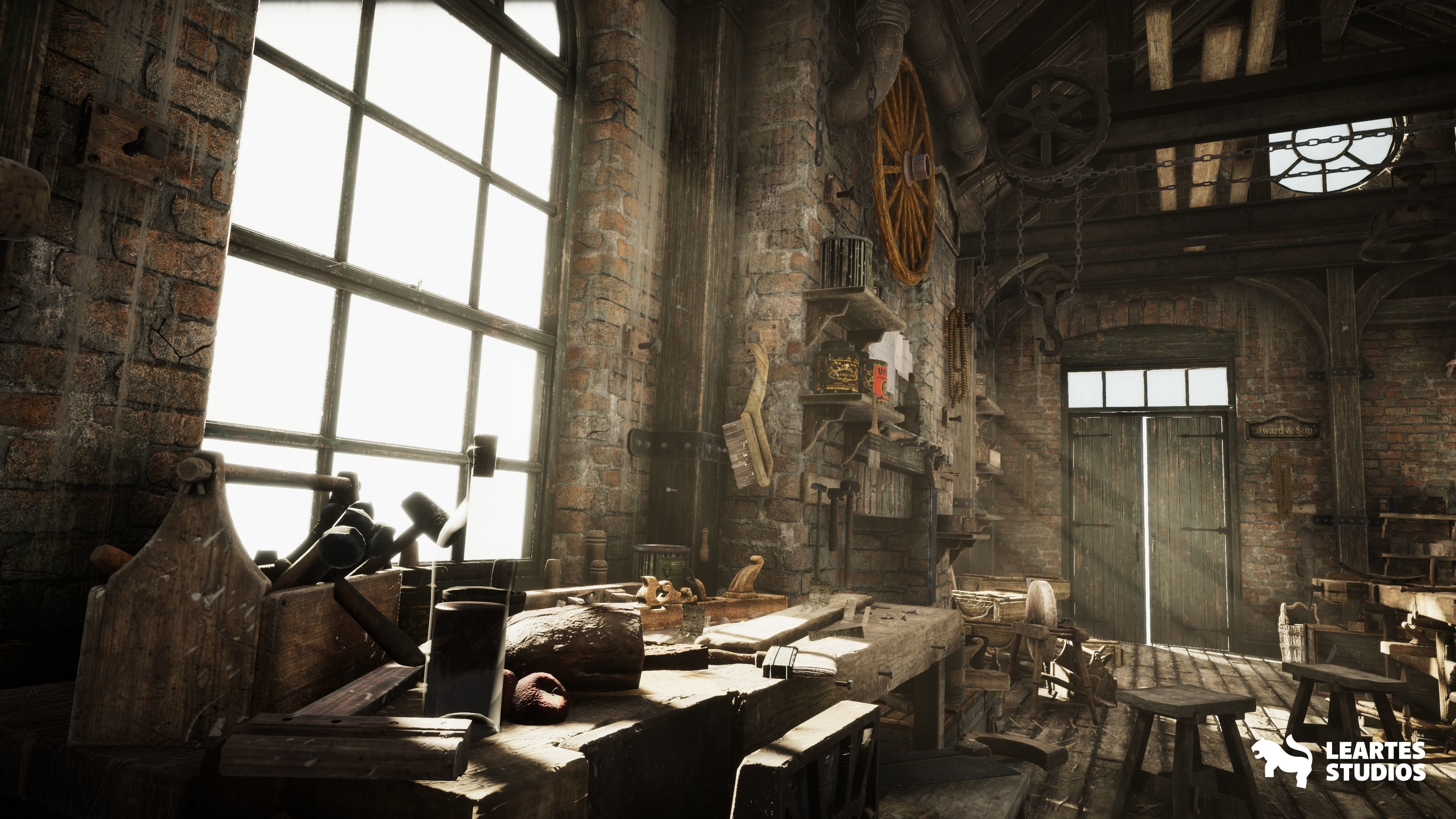 Carpenters Workshop Environment Low-poly 3D model_11