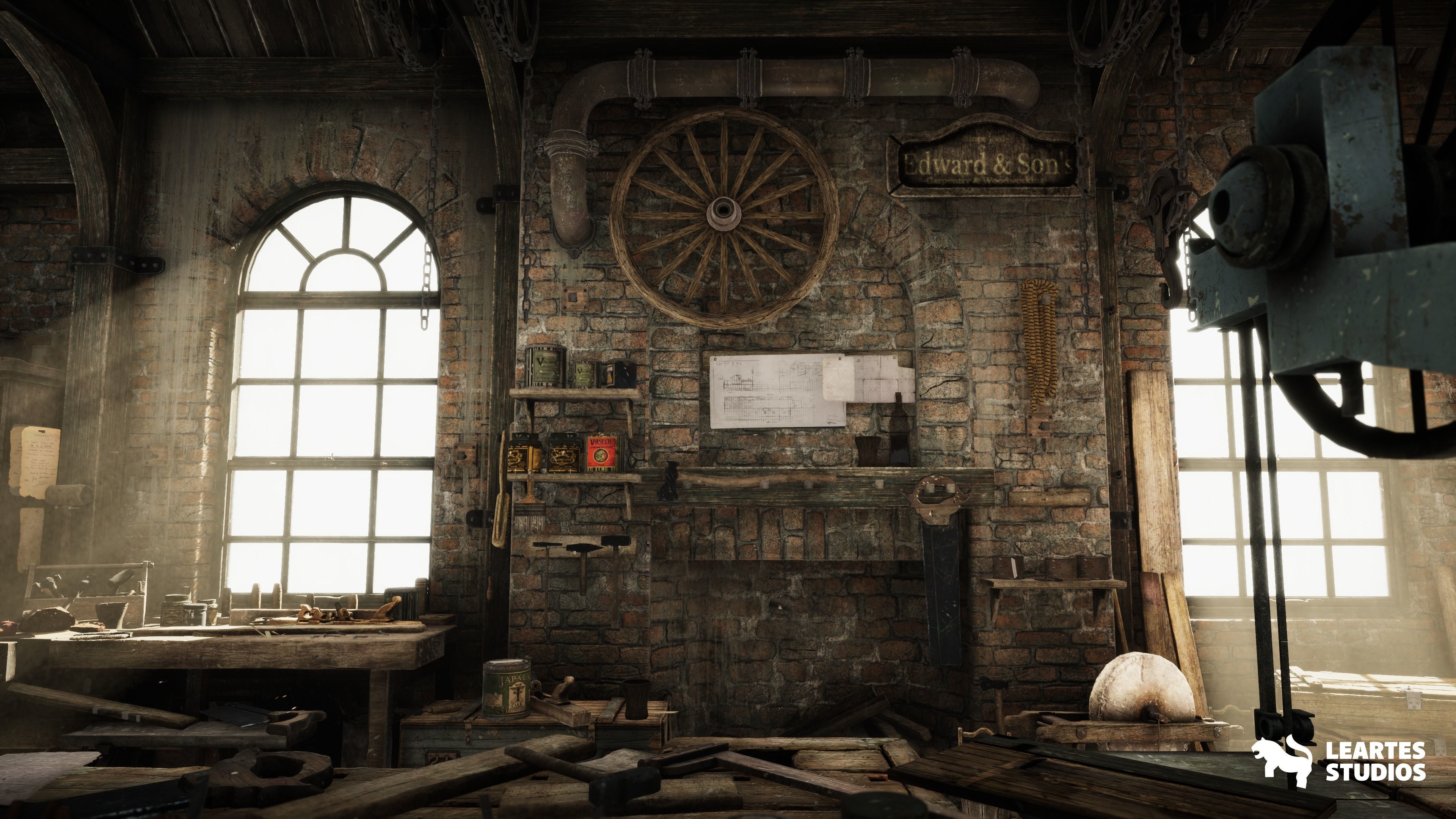 Carpenters Workshop Environment Low-poly 3D model_12