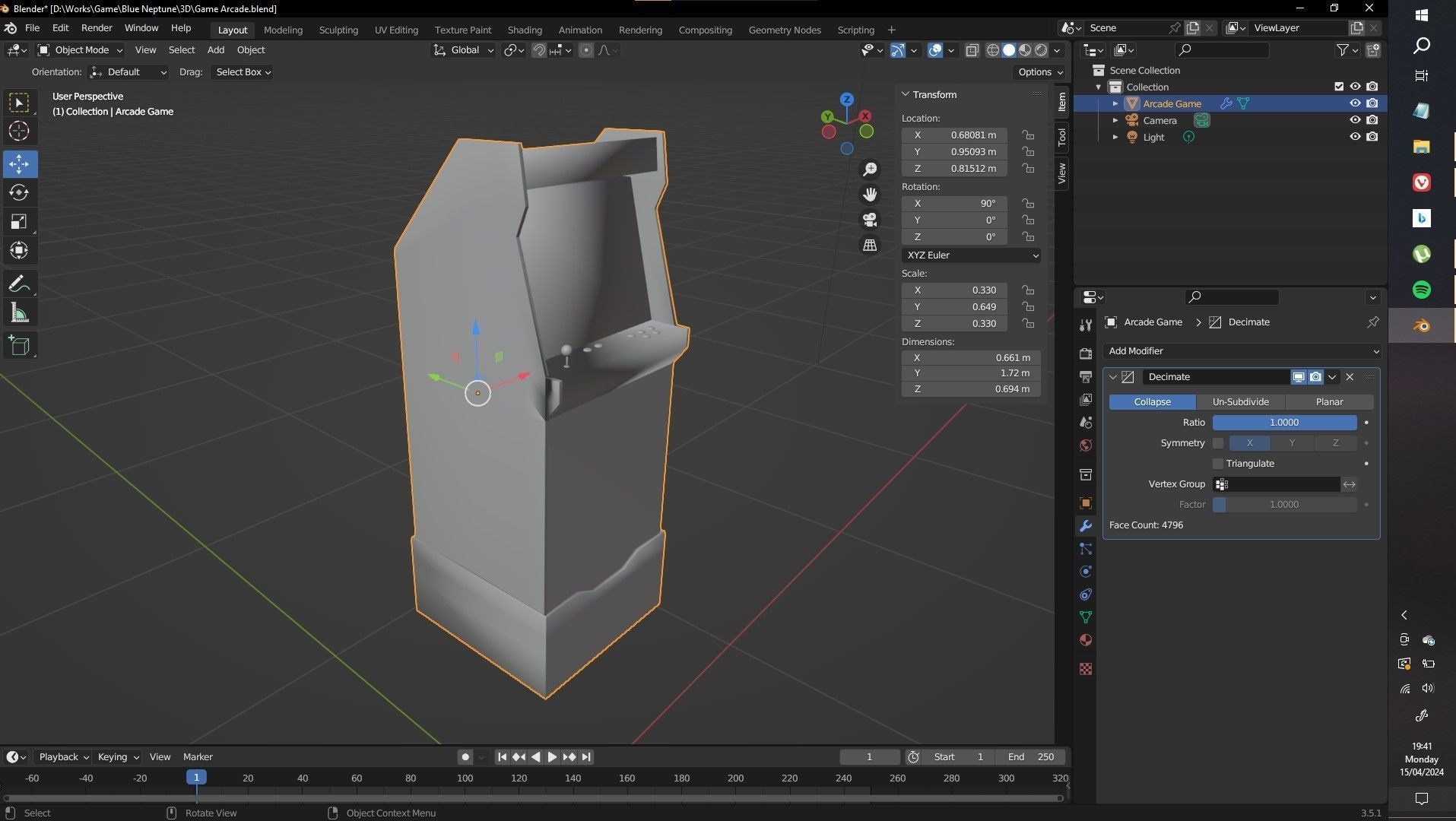 Game Arcade Free low-poly 3D model_4