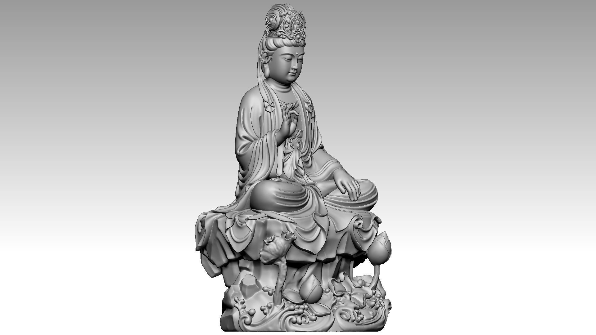 Buddha x1 3D print model_7