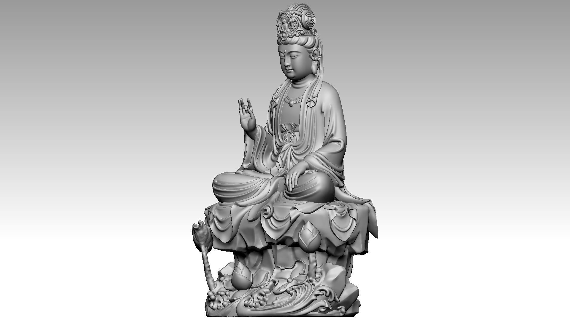 Buddha x1 3D print model_1
