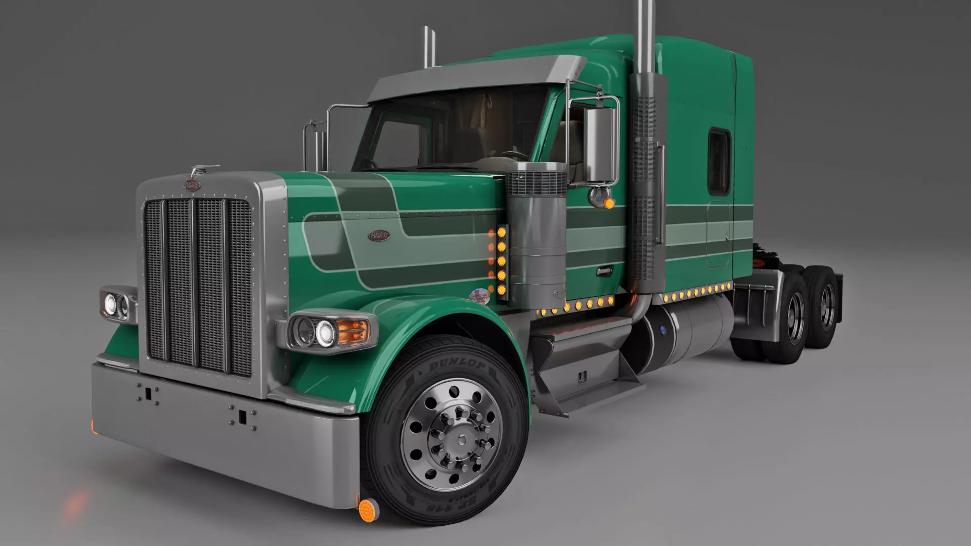 Peterbilt 589 Semi Truck 3D model_0