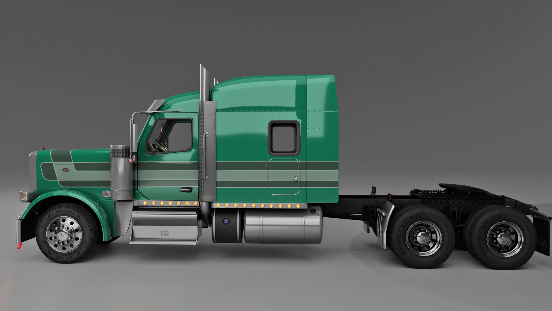 Peterbilt 589 Semi Truck 3D model_4