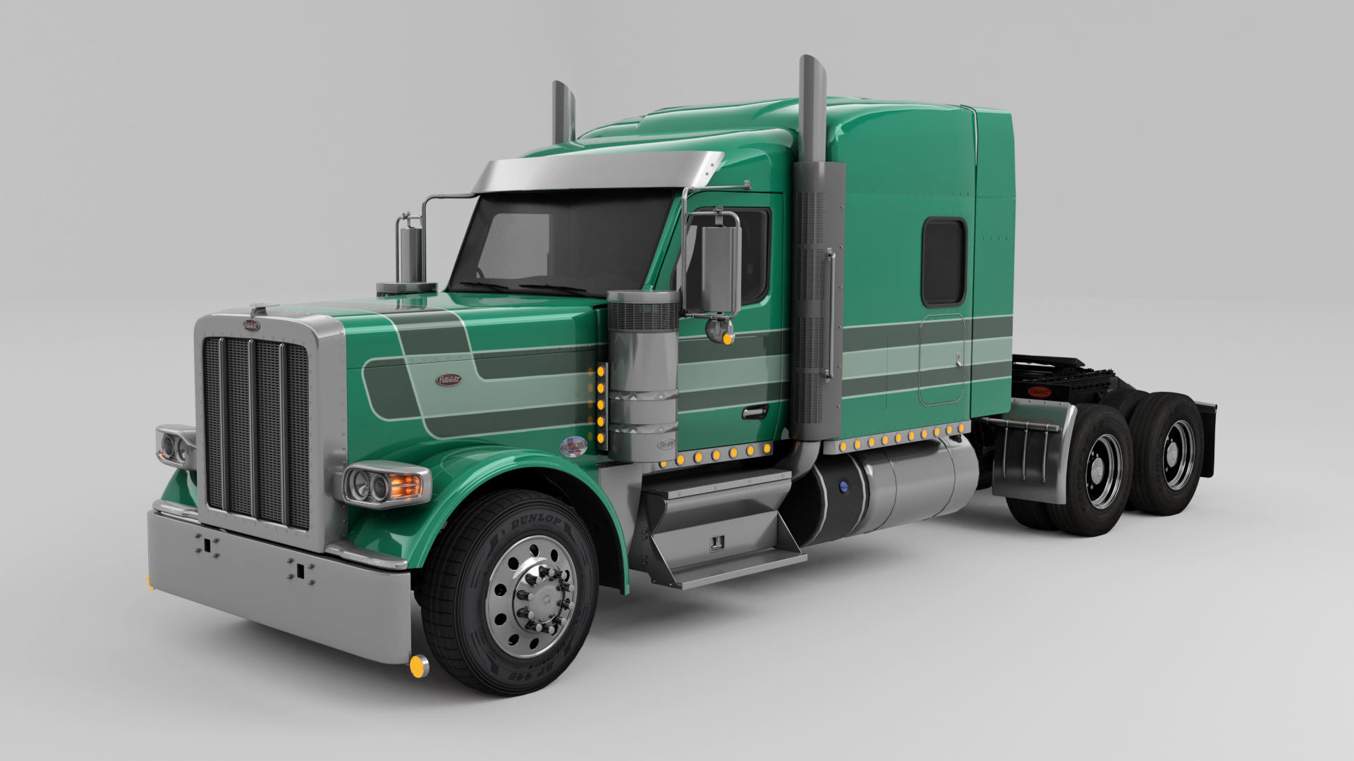 Peterbilt 589 Semi Truck 3D model_9