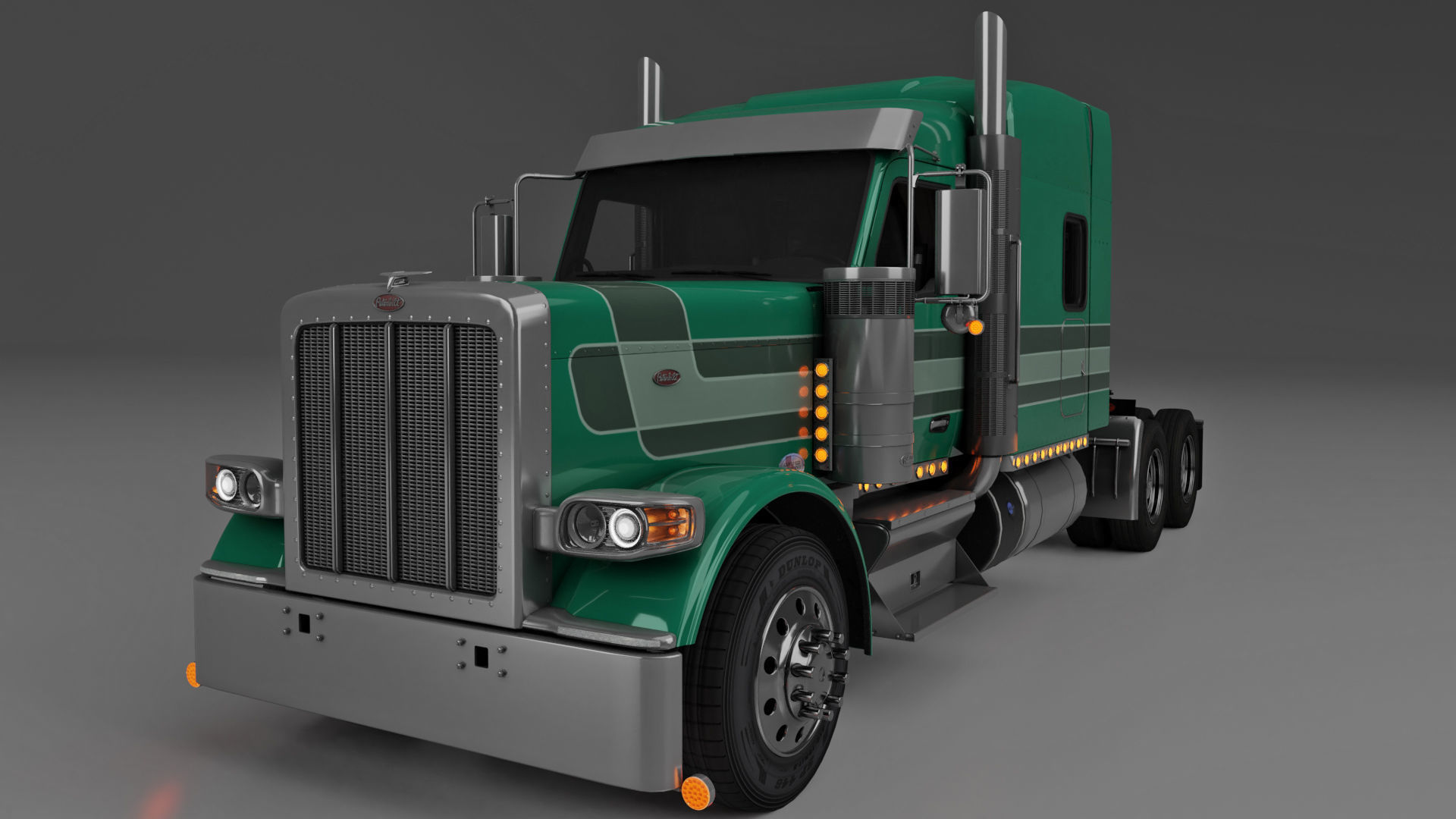 Peterbilt 589 Semi Truck 3D model_12