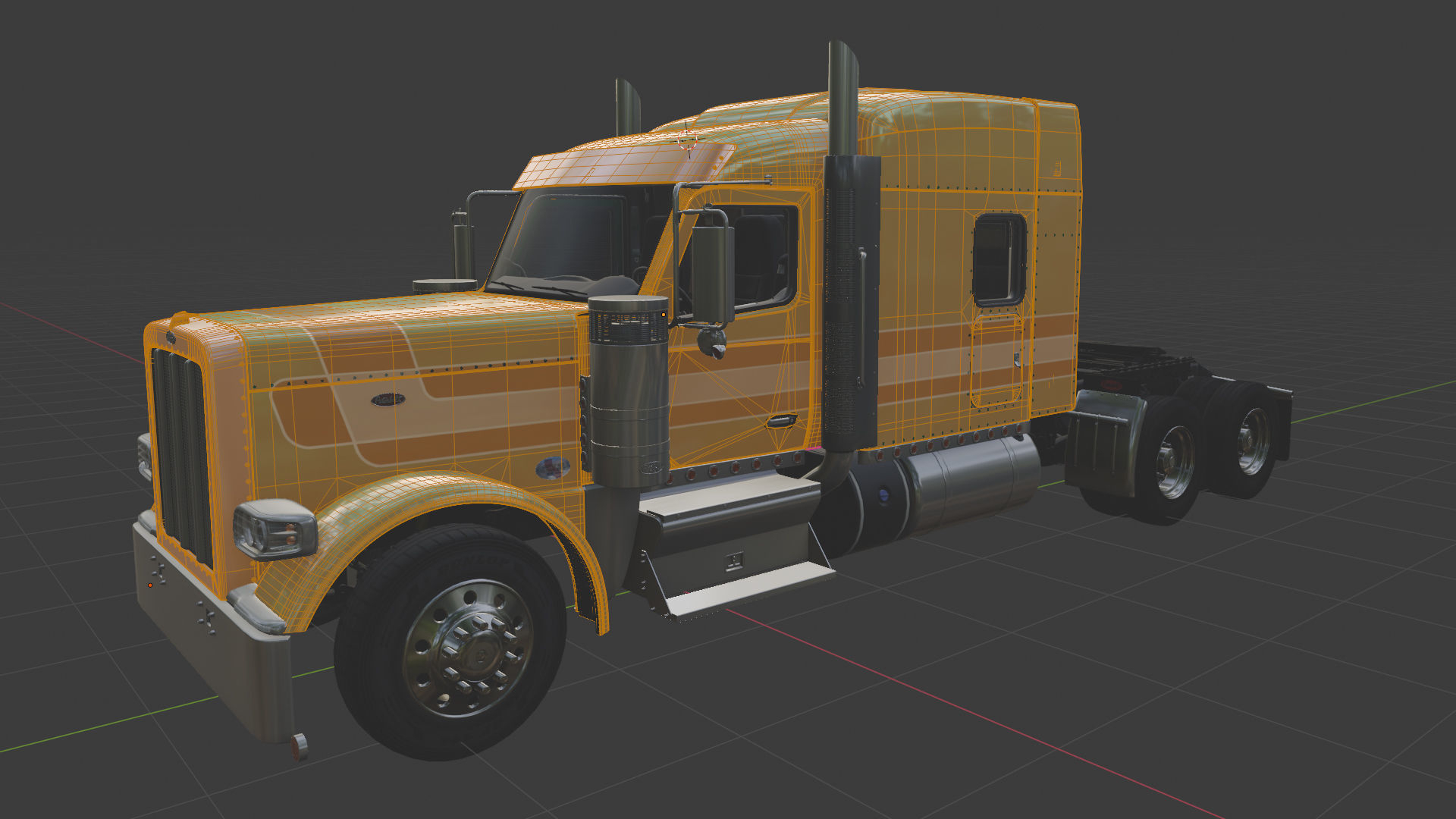 Peterbilt 589 Semi Truck 3D model_16