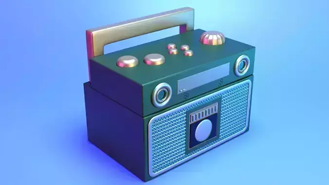 Radio - Low Poly Stylized Low-poly 3D model Low-poly 3D model