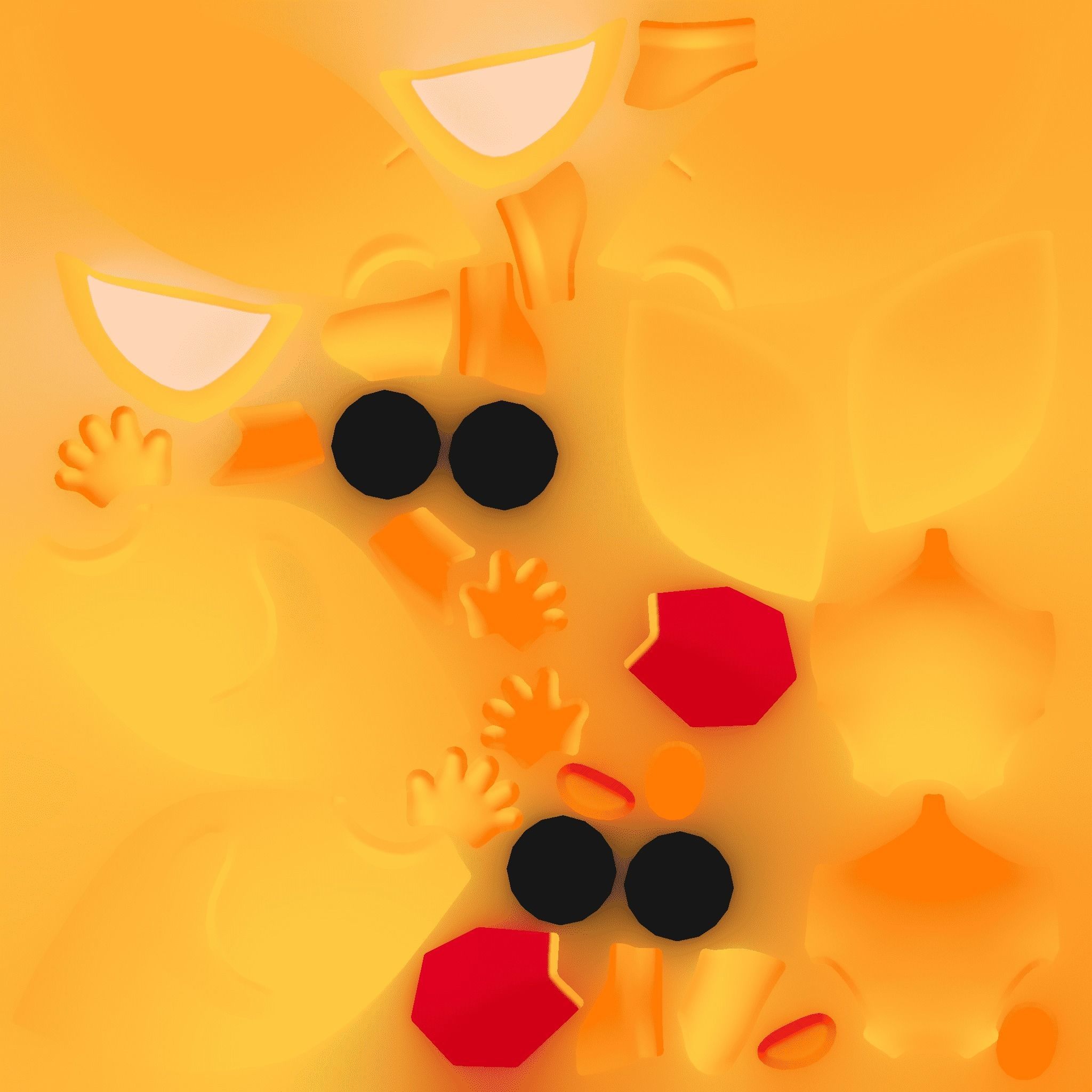 Cartoon Animated Cat Low-poly 3D model_3