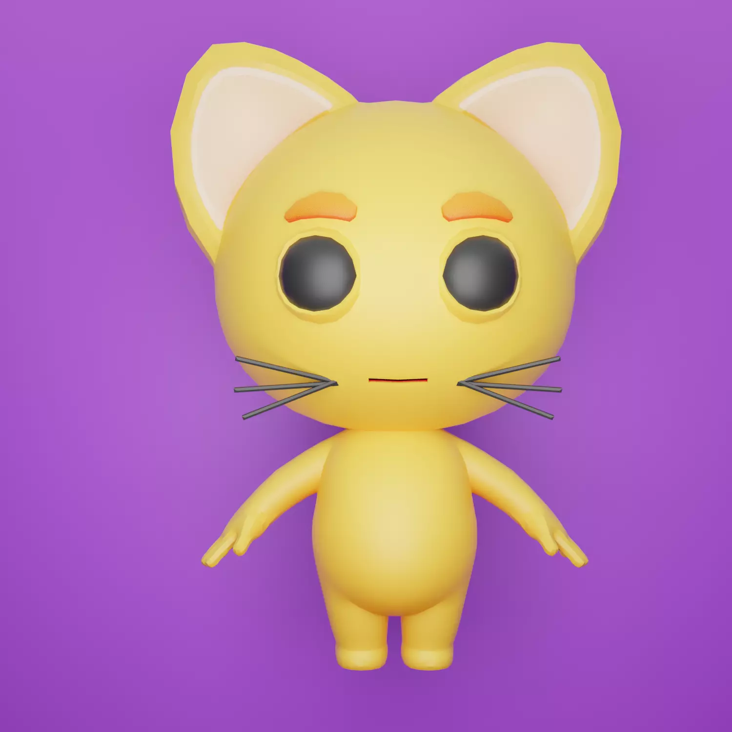 Cartoon Animated Cat Low-poly 3D model_0