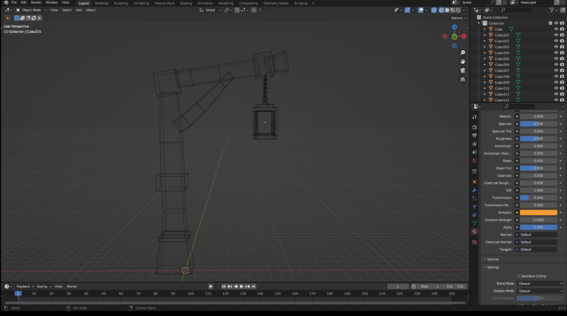 street light Medieval Lamp post Low poly Low-poly 3D model_7