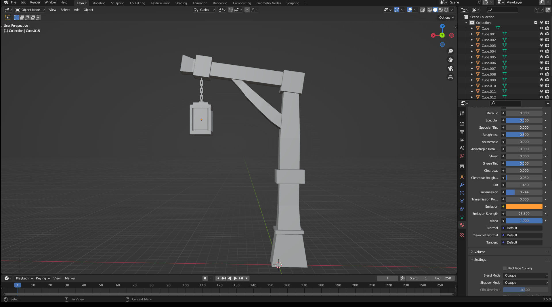 street light Medieval Lamp post Low poly Low-poly 3D model_6