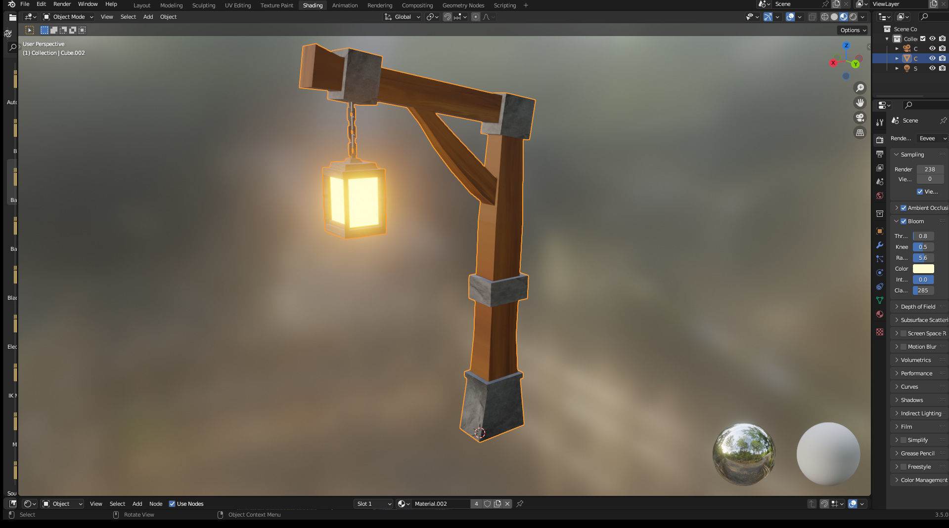 street light Medieval Lamp post Low poly Low-poly 3D model_9